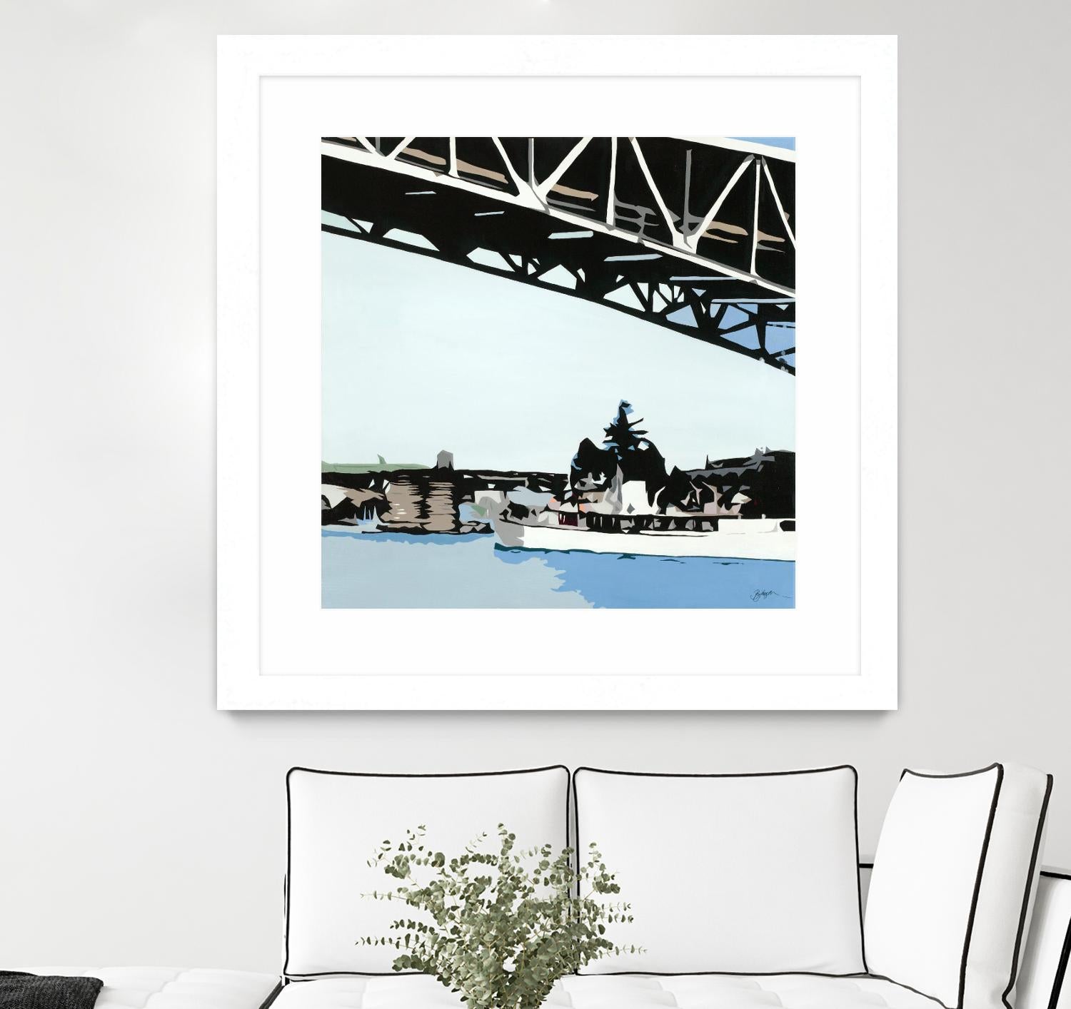 To The Cut by Beth Ann Lawson on GIANT ART - blues coastal bridge