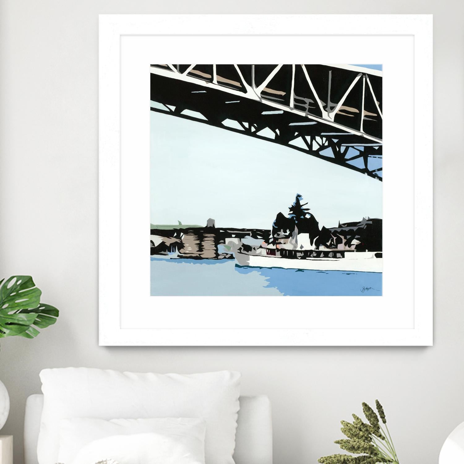 To The Cut by Beth Ann Lawson on GIANT ART - blues coastal bridge