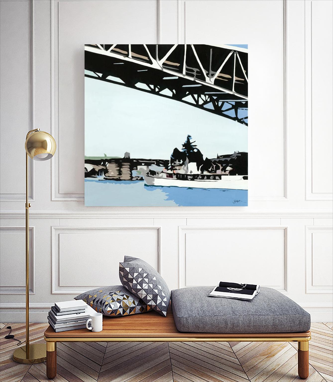 To The Cut by Beth Ann Lawson on GIANT ART - blues coastal bridge