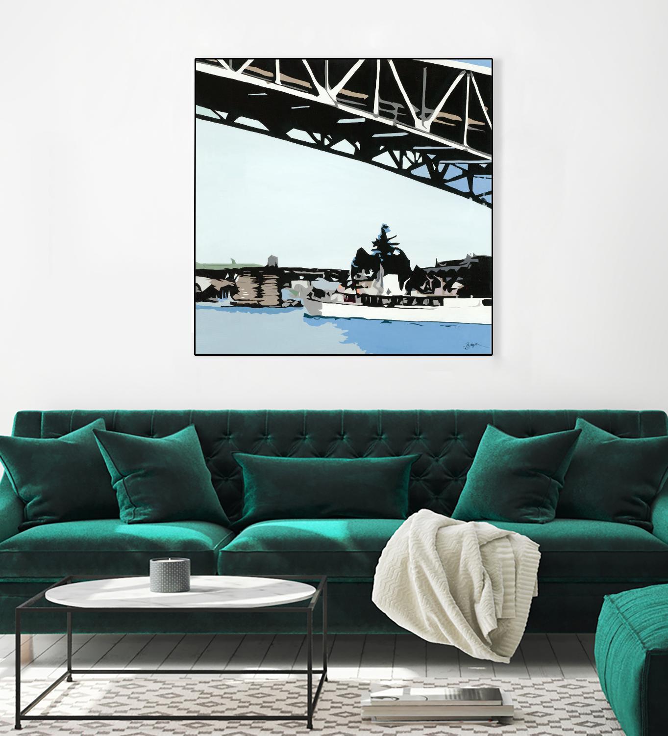 To The Cut by Beth Ann Lawson on GIANT ART - blues coastal bridge