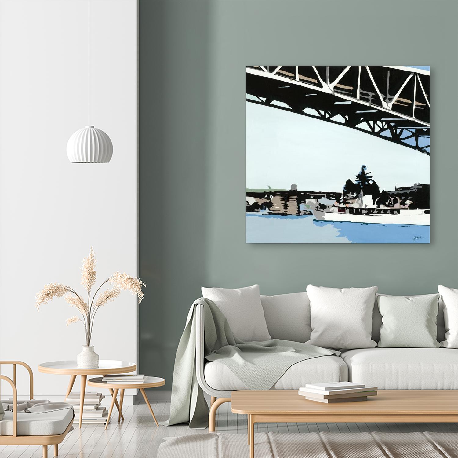 To The Cut by Beth Ann Lawson on GIANT ART - blues coastal bridge