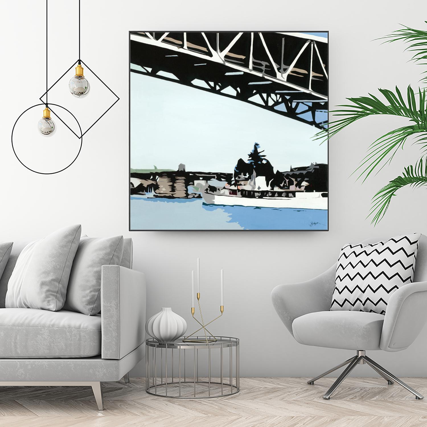 To The Cut by Beth Ann Lawson on GIANT ART - blues coastal bridge