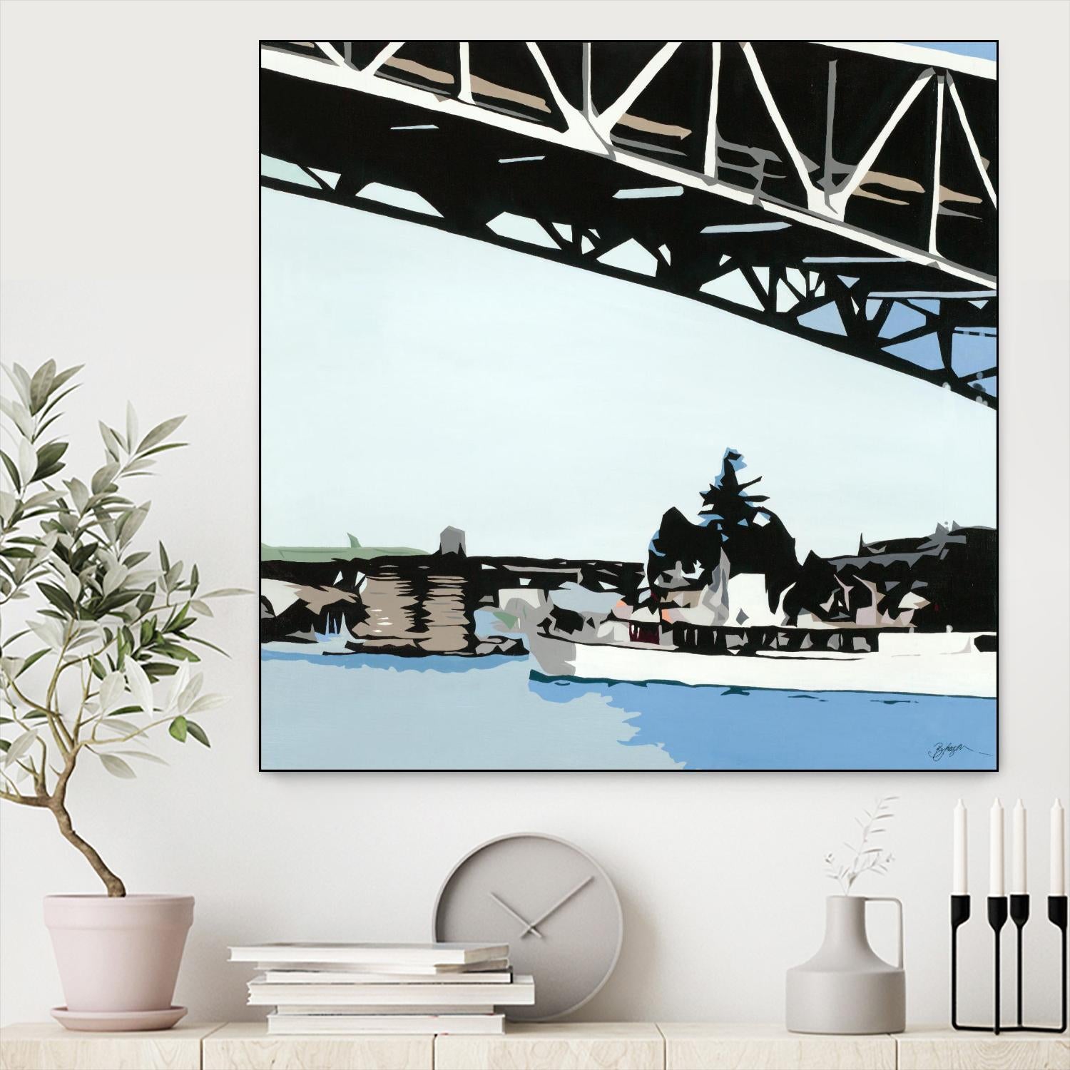 To The Cut by Beth Ann Lawson on GIANT ART - blues coastal bridge