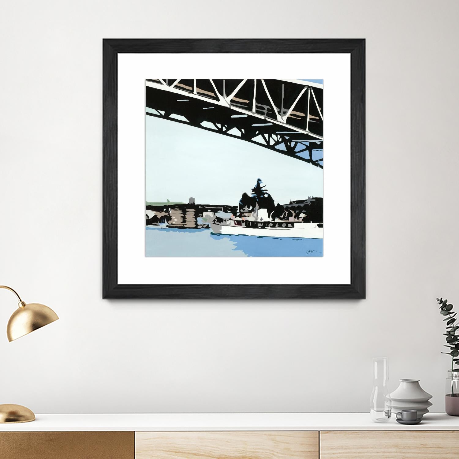 To The Cut by Beth Ann Lawson on GIANT ART - blues coastal bridge