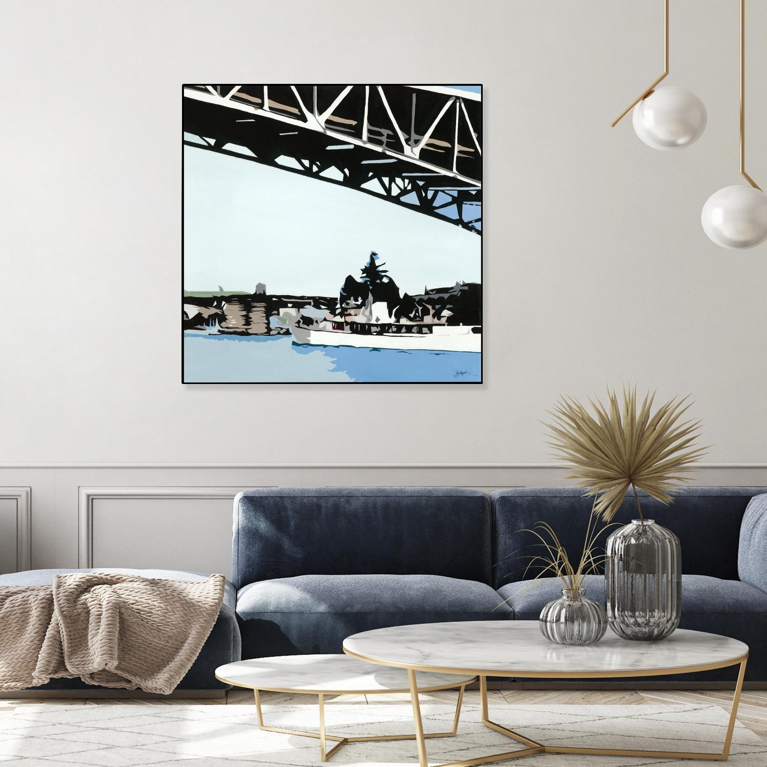 To The Cut by Beth Ann Lawson on GIANT ART - blues coastal bridge