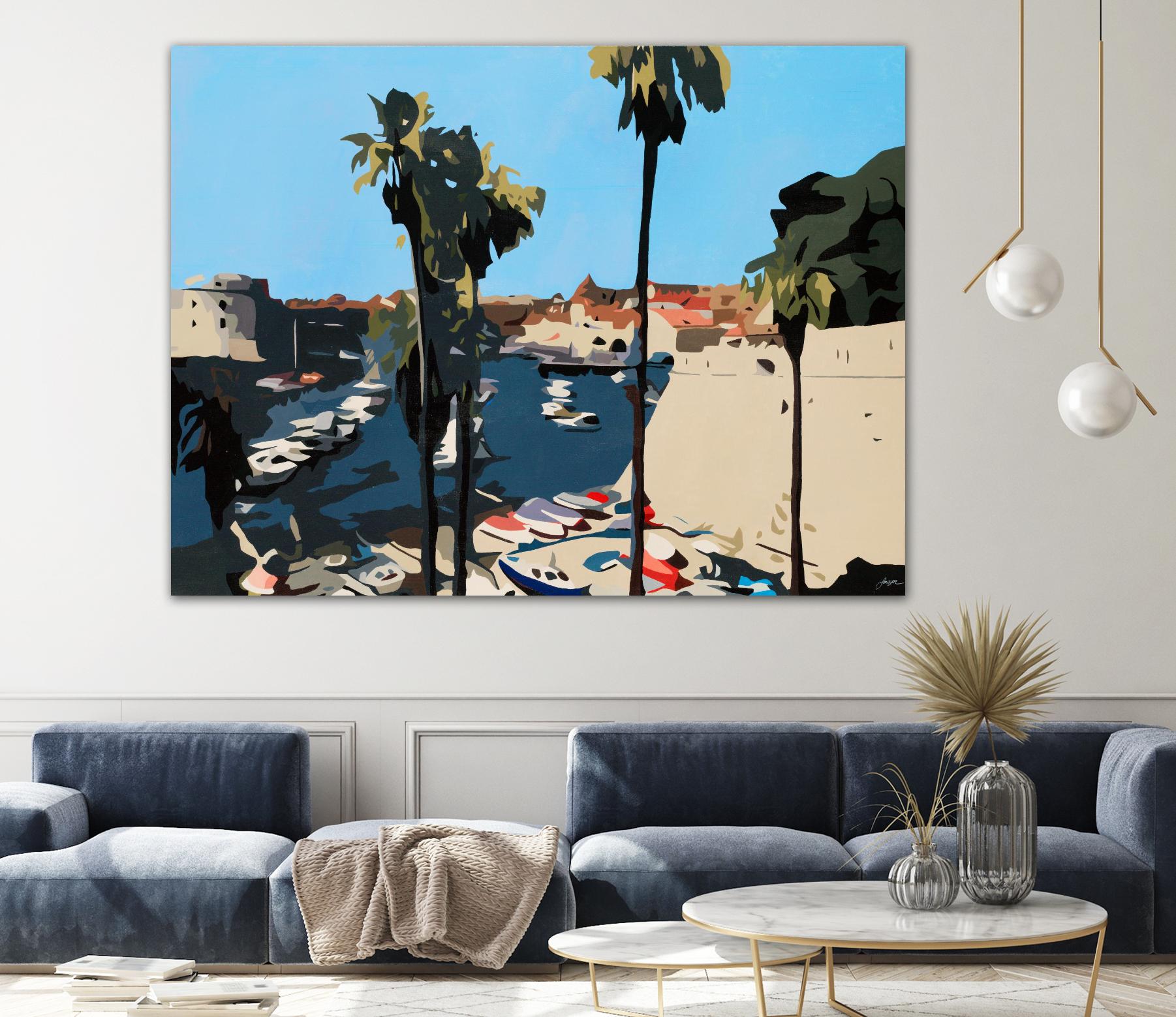 Kings Landing by Bethann Lawson on GIANT ART - blue coastal coastal