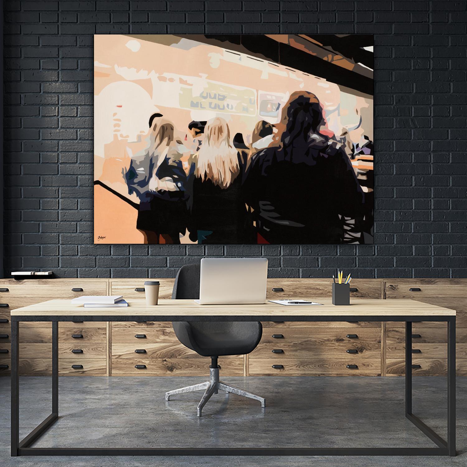 Late Night Queue by Beth Ann Lawson on GIANT ART - black figurative people