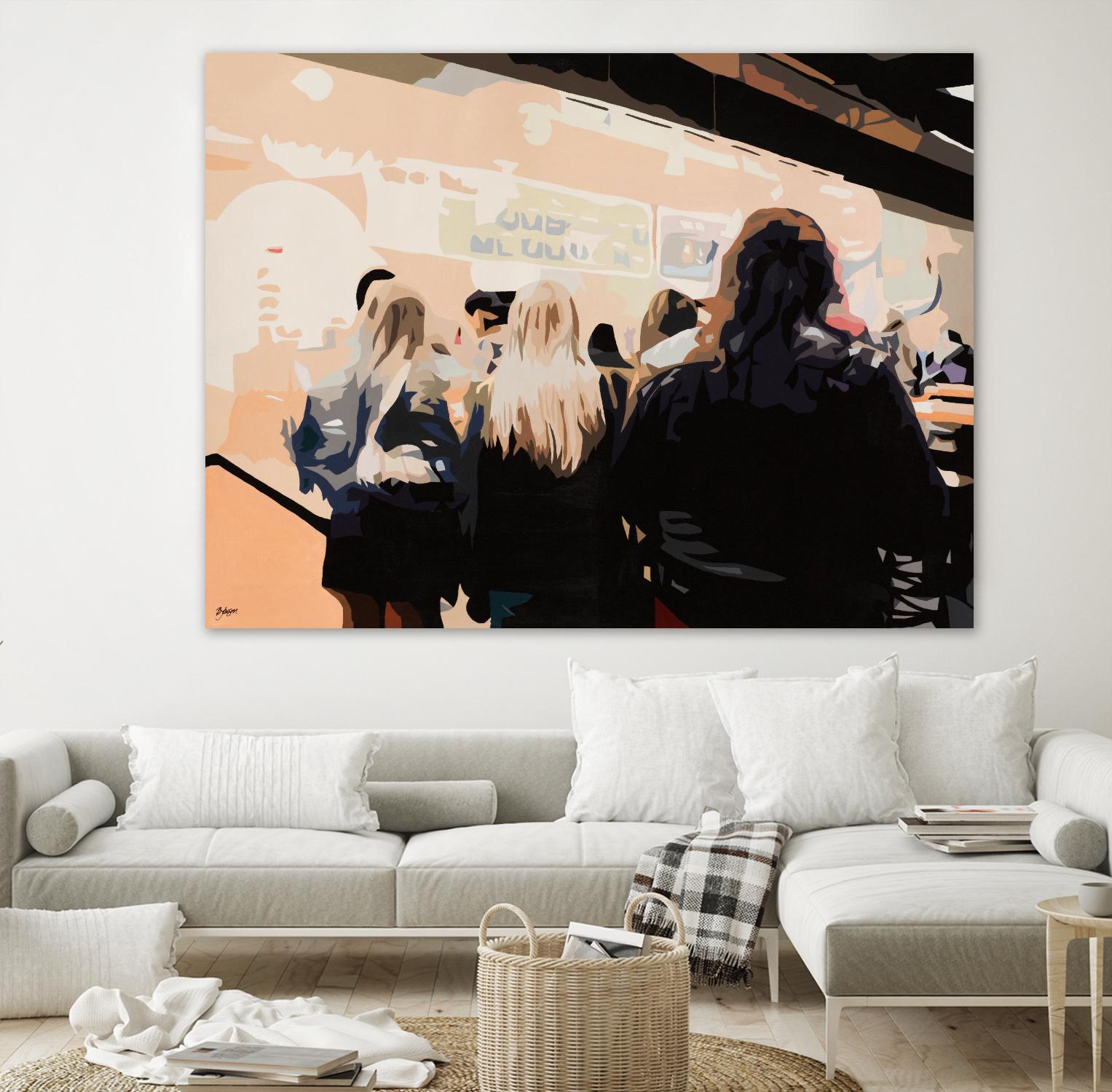 Late Night Queue by Beth Ann Lawson on GIANT ART - black figurative people