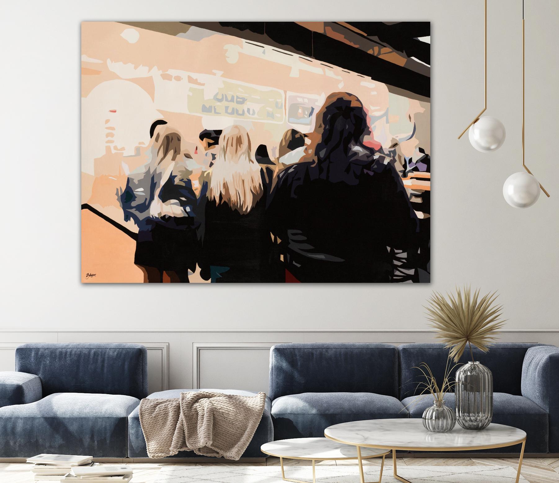 Late Night Queue by Beth Ann Lawson on GIANT ART - black figurative people