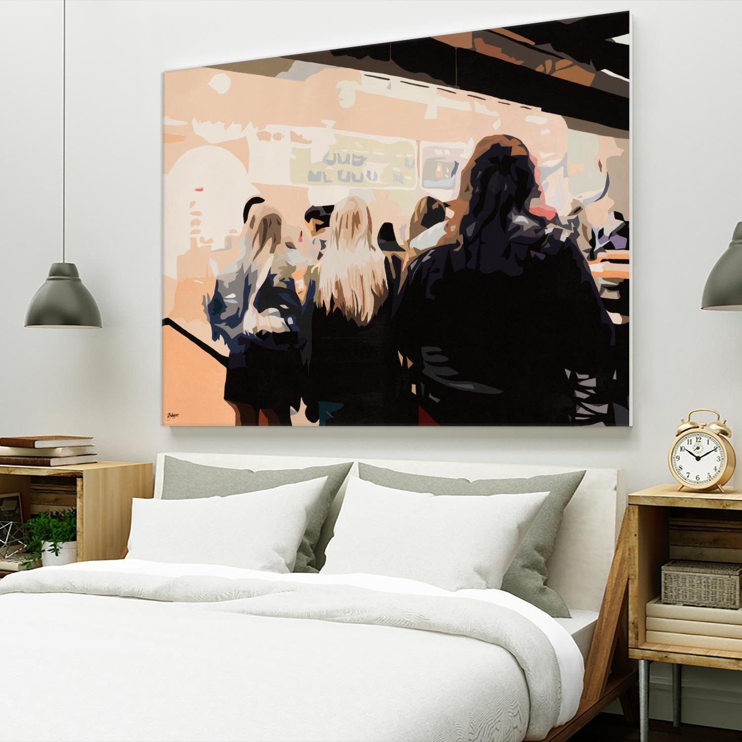 Late Night Queue by Beth Ann Lawson on GIANT ART - black figurative people