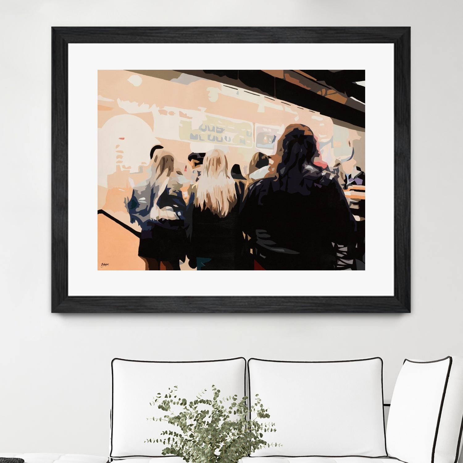 Late Night Queue by Beth Ann Lawson on GIANT ART - black figurative people