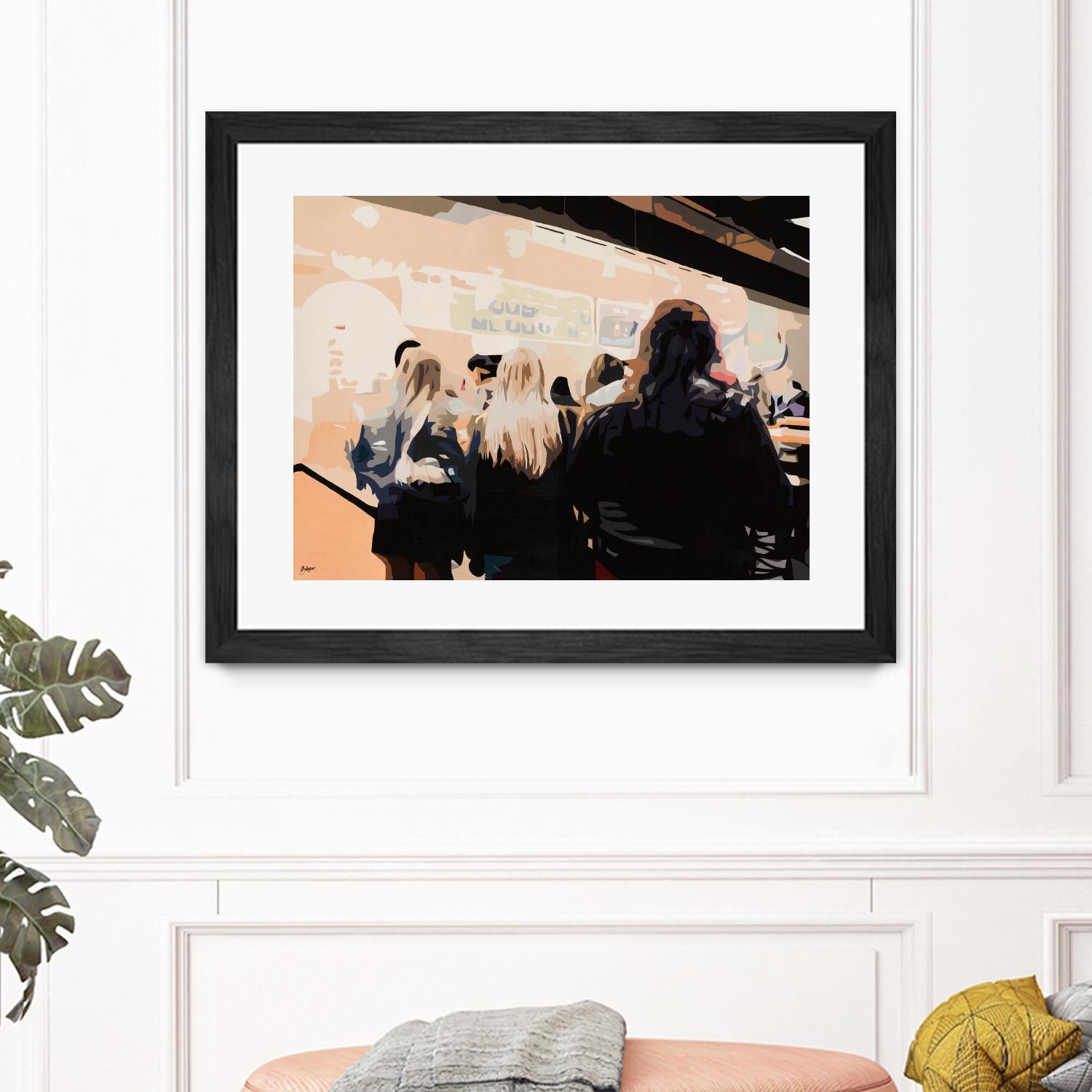 Late Night Queue by Beth Ann Lawson on GIANT ART - black figurative people