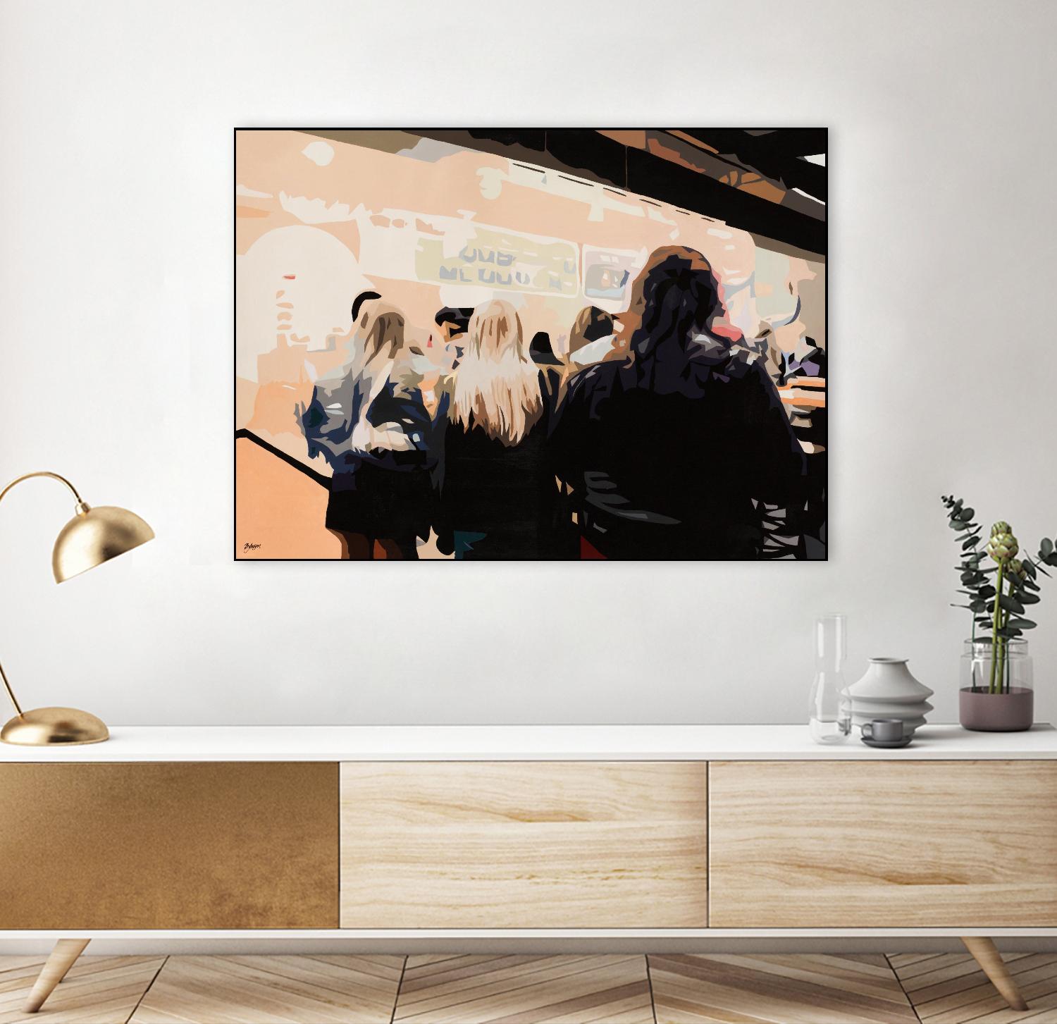 Late Night Queue by Beth Ann Lawson on GIANT ART - black figurative people