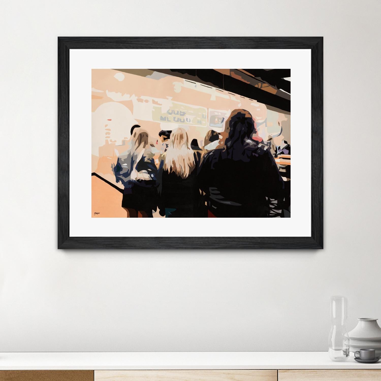 Late Night Queue by Beth Ann Lawson on GIANT ART - black figurative people