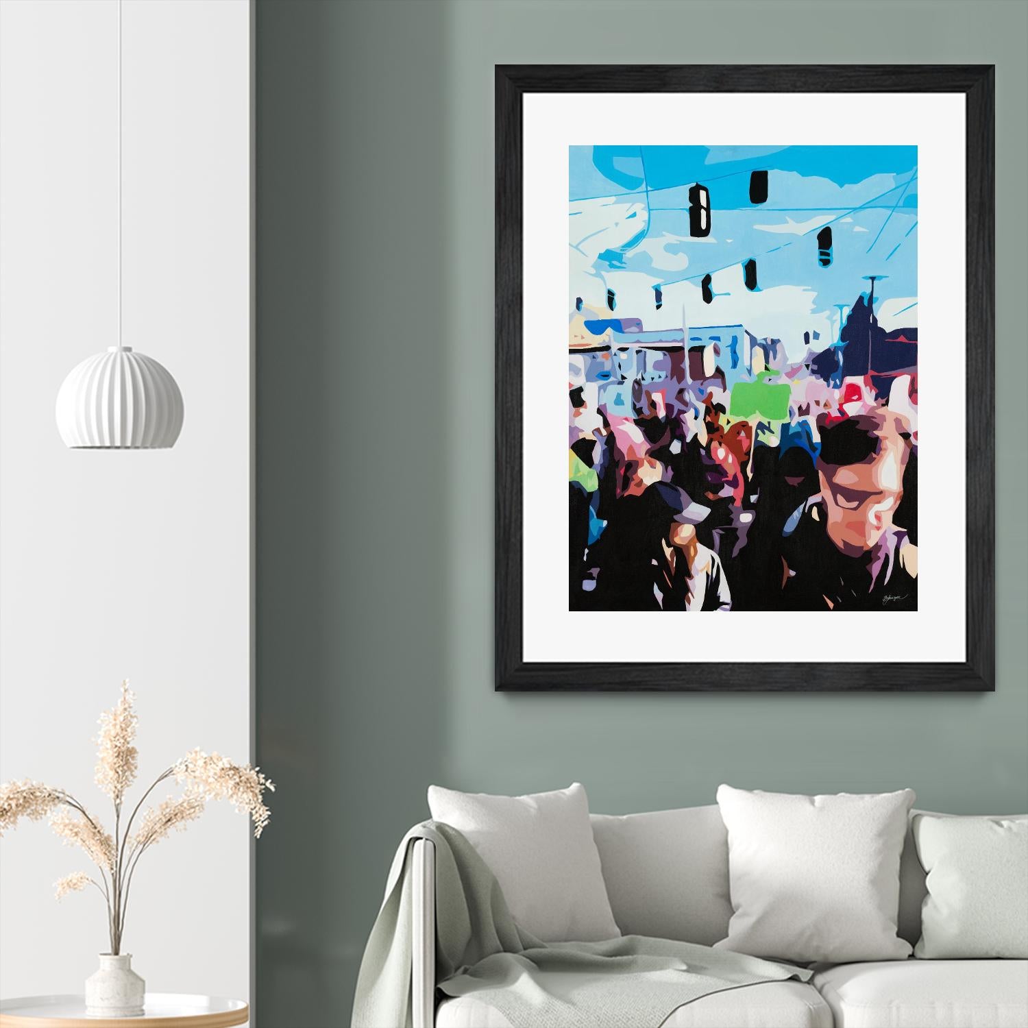 The March by Beth Ann Lawson on GIANT ART - blues figurative crowd