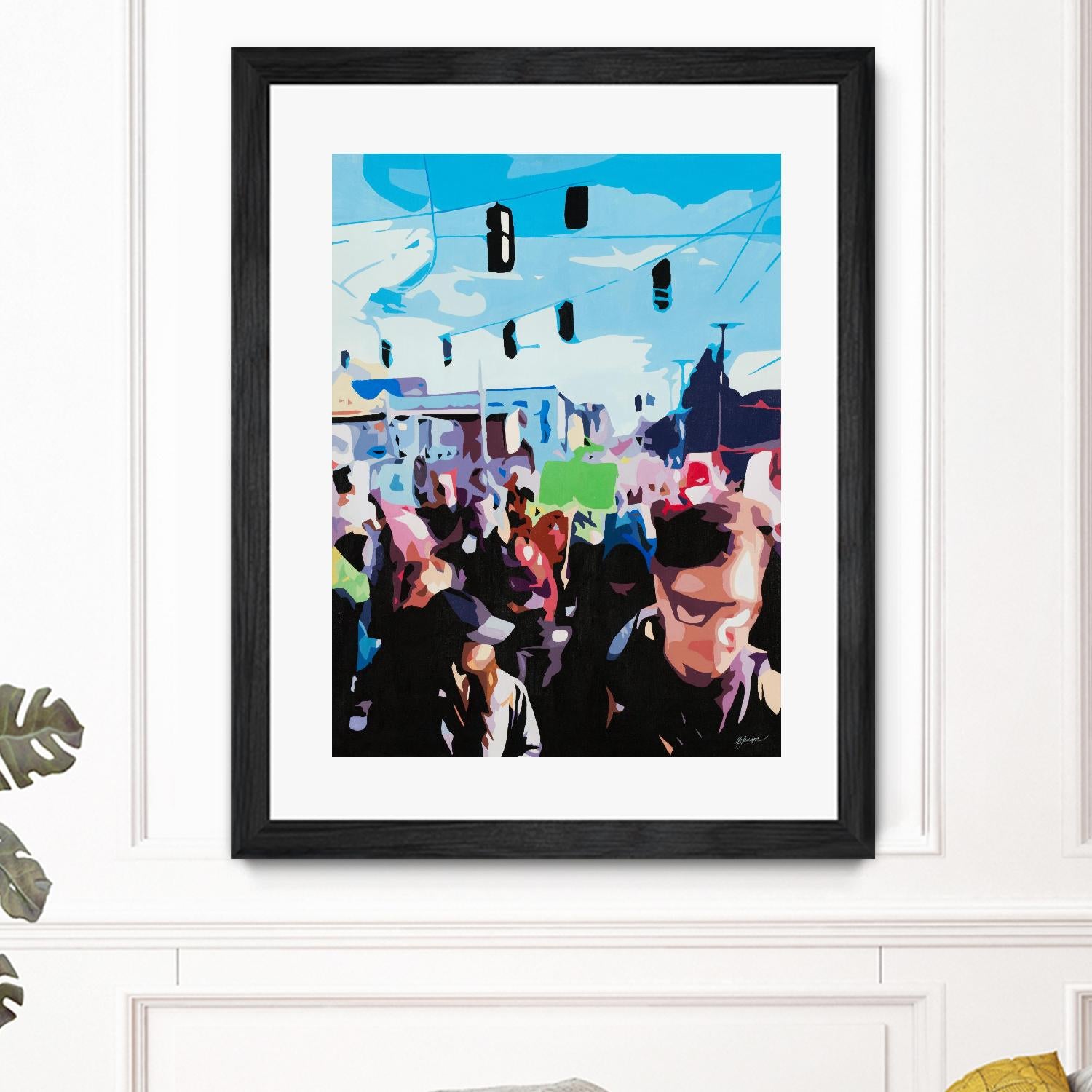 The March by Beth Ann Lawson on GIANT ART - blues figurative crowd