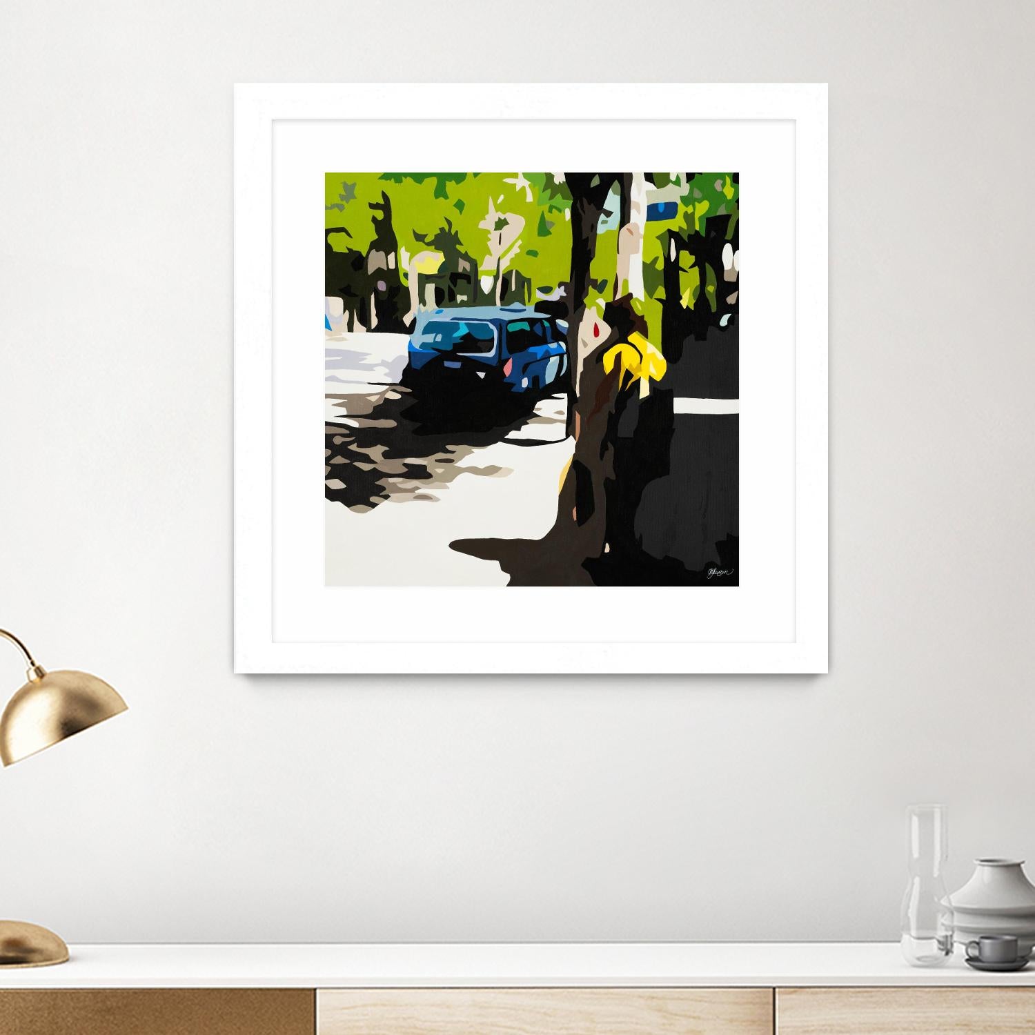 A Volvo In Ballard by Beth Ann Lawson on GIANT ART - greens cityscapes urban