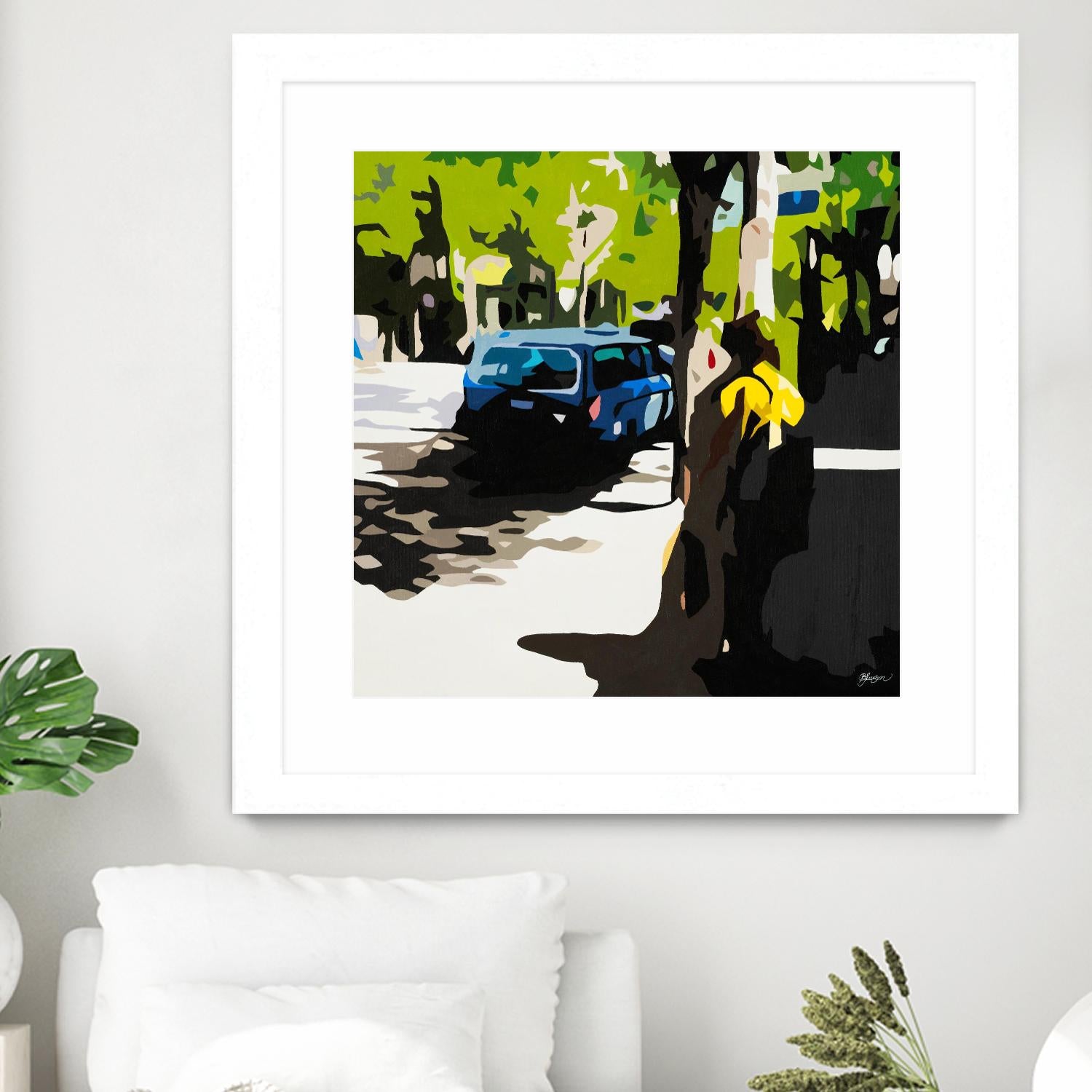 A Volvo In Ballard by Beth Ann Lawson on GIANT ART - greens cityscapes urban