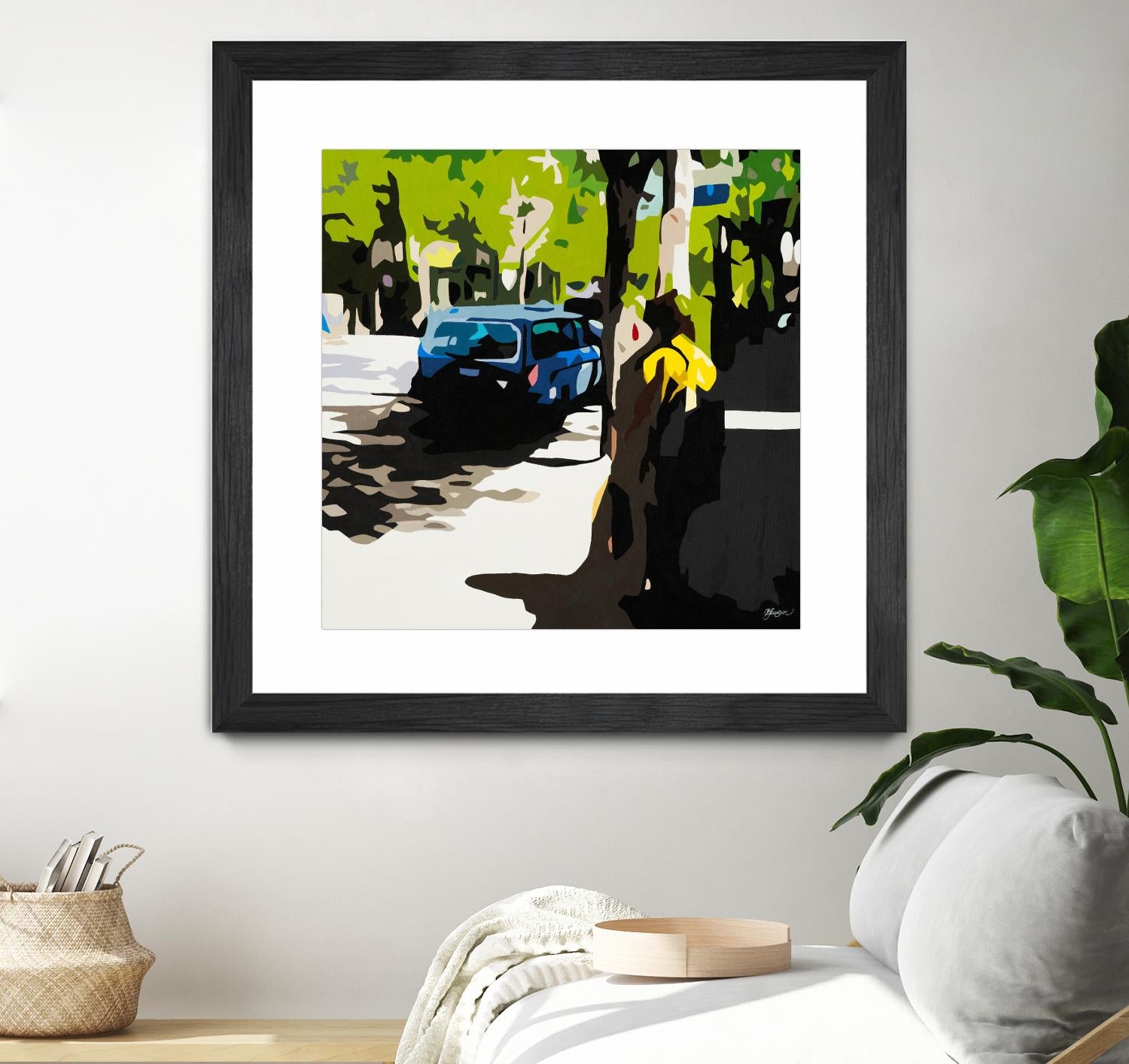 A Volvo In Ballard by Beth Ann Lawson on GIANT ART - greens cityscapes urban