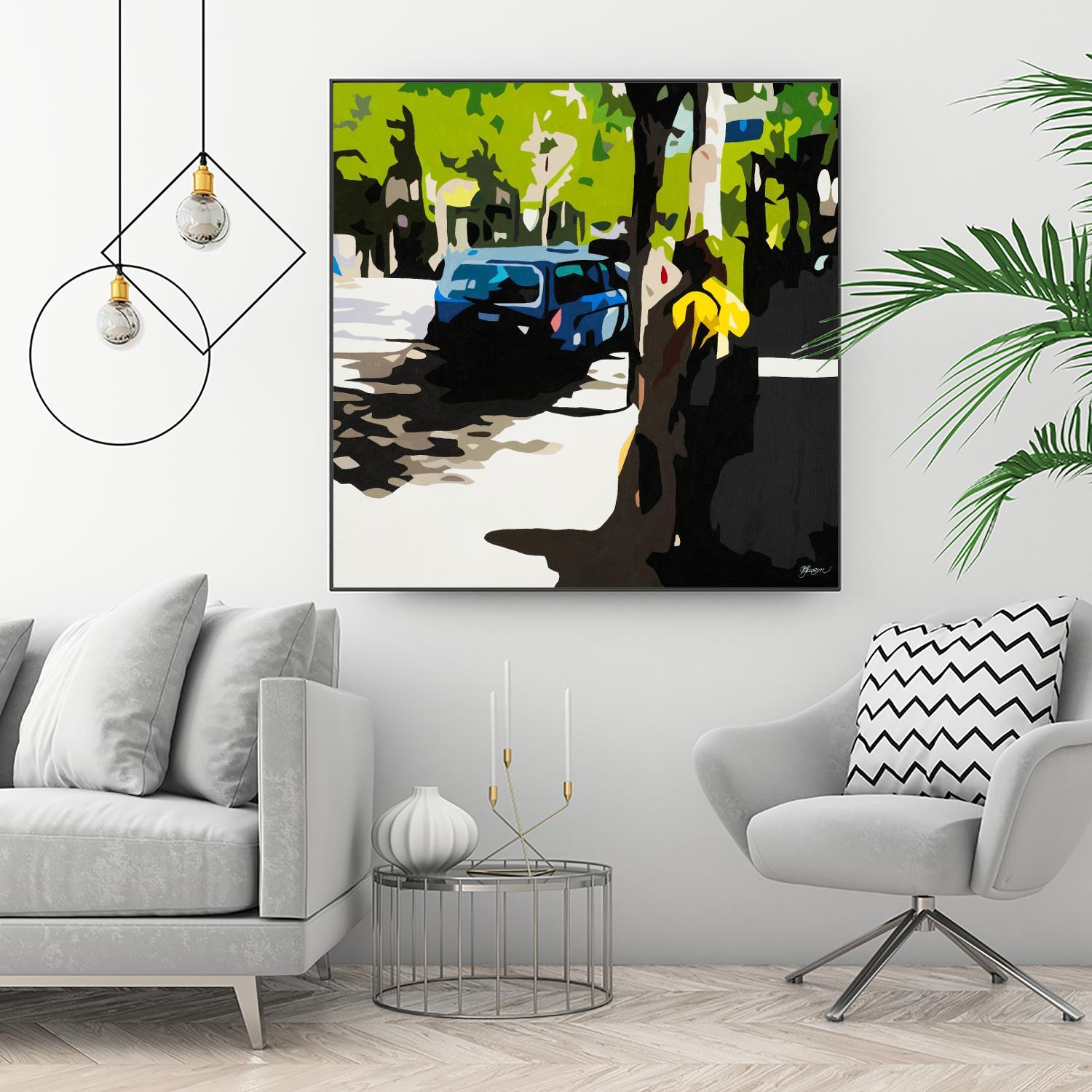 A Volvo In Ballard by Beth Ann Lawson on GIANT ART - greens cityscapes urban