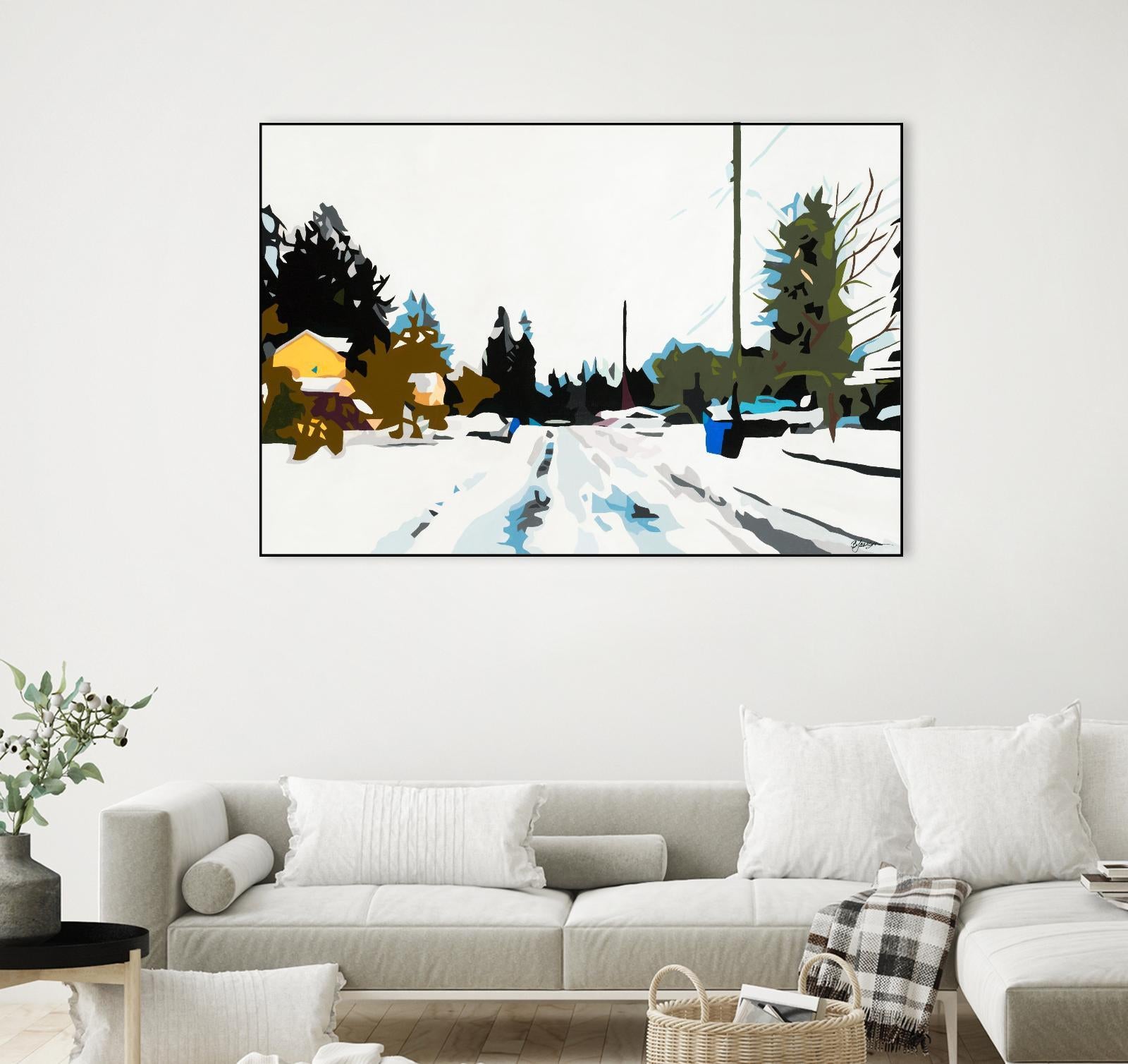 Winterhood by Beth Ann Lawson on GIANT ART - whites & creams scenic winter