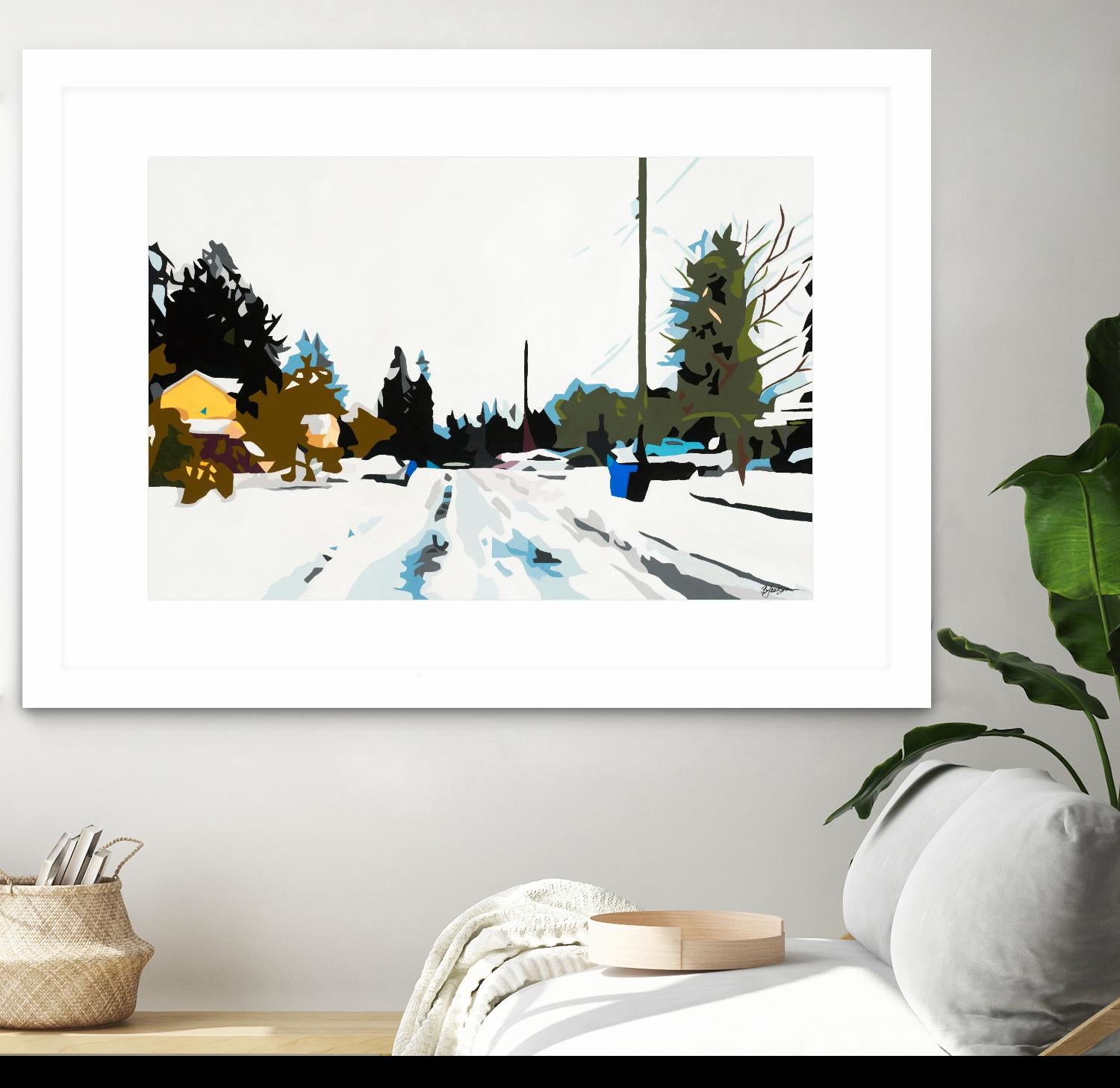 Winterhood by Beth Ann Lawson on GIANT ART - whites & creams scenic winter