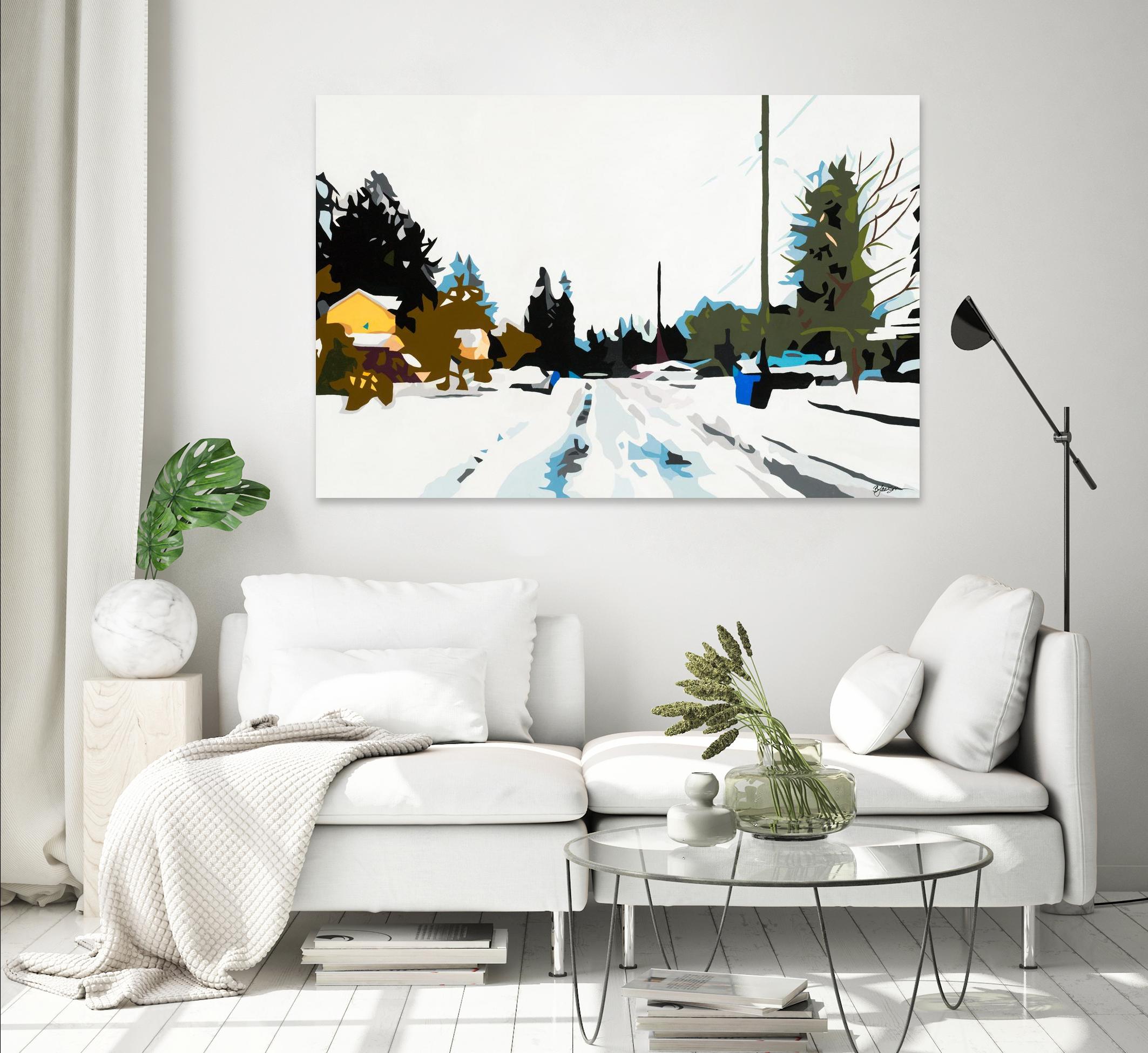 Winterhood by Beth Ann Lawson on GIANT ART - whites & creams scenic winter