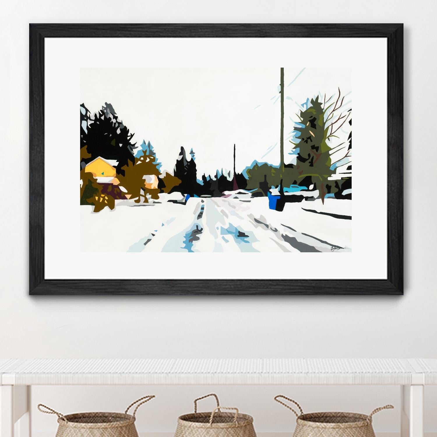 Winterhood by Beth Ann Lawson on GIANT ART - whites & creams scenic winter