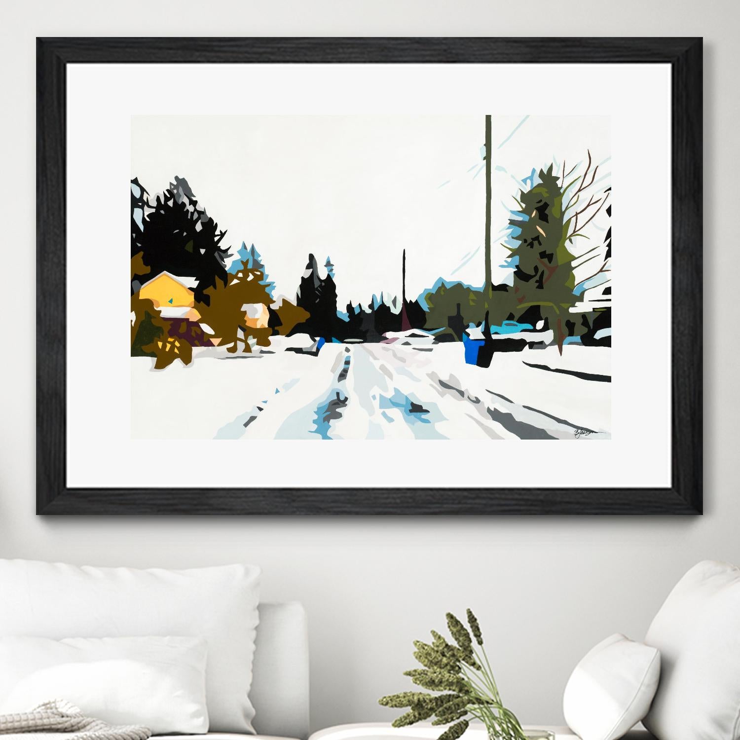 Winterhood by Beth Ann Lawson on GIANT ART - whites & creams scenic winter