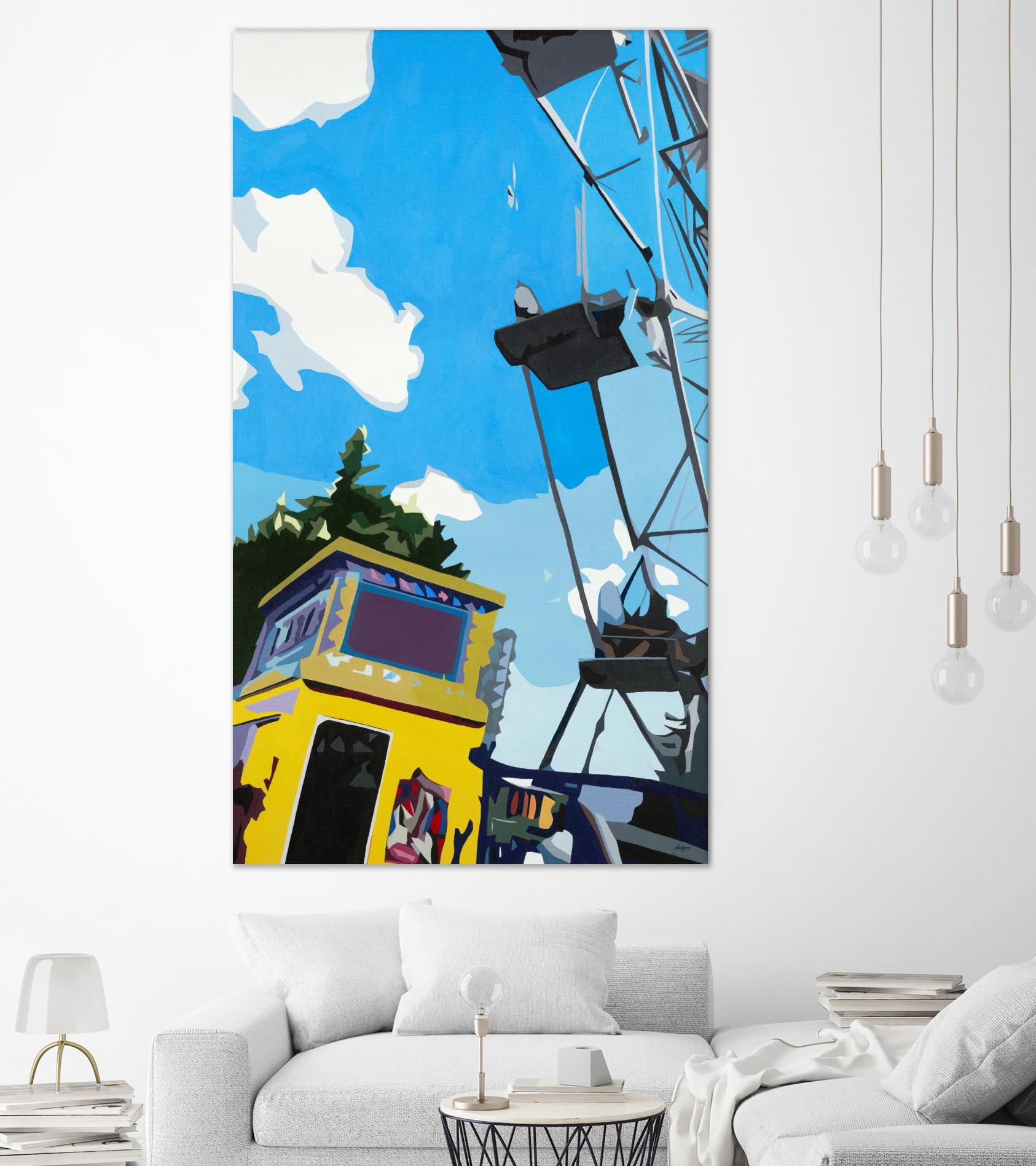 YOLO! by Beth Ann Lawson on GIANT ART - blues cityscapes ferris wheel