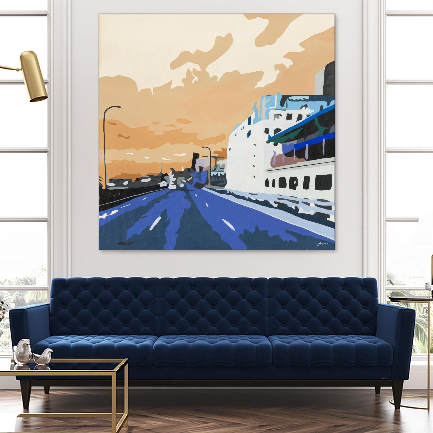 Viaduct Ghosts by Beth Ann Lawson on GIANT ART - blues cityscapes city