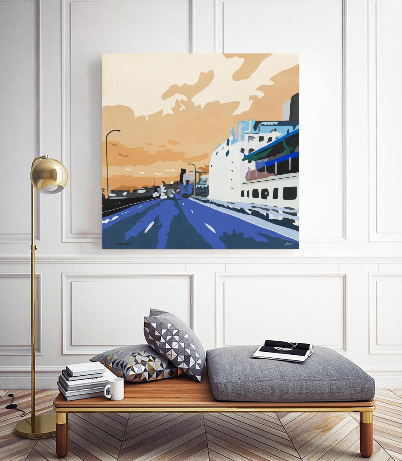 Viaduct Ghosts by Beth Ann Lawson on GIANT ART - blues cityscapes city