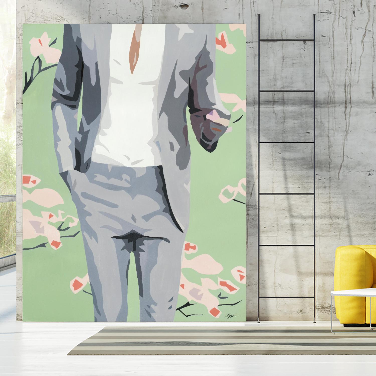 Mr. Why Not by Beth Ann Lawson on GIANT ART - grays figurative fashion