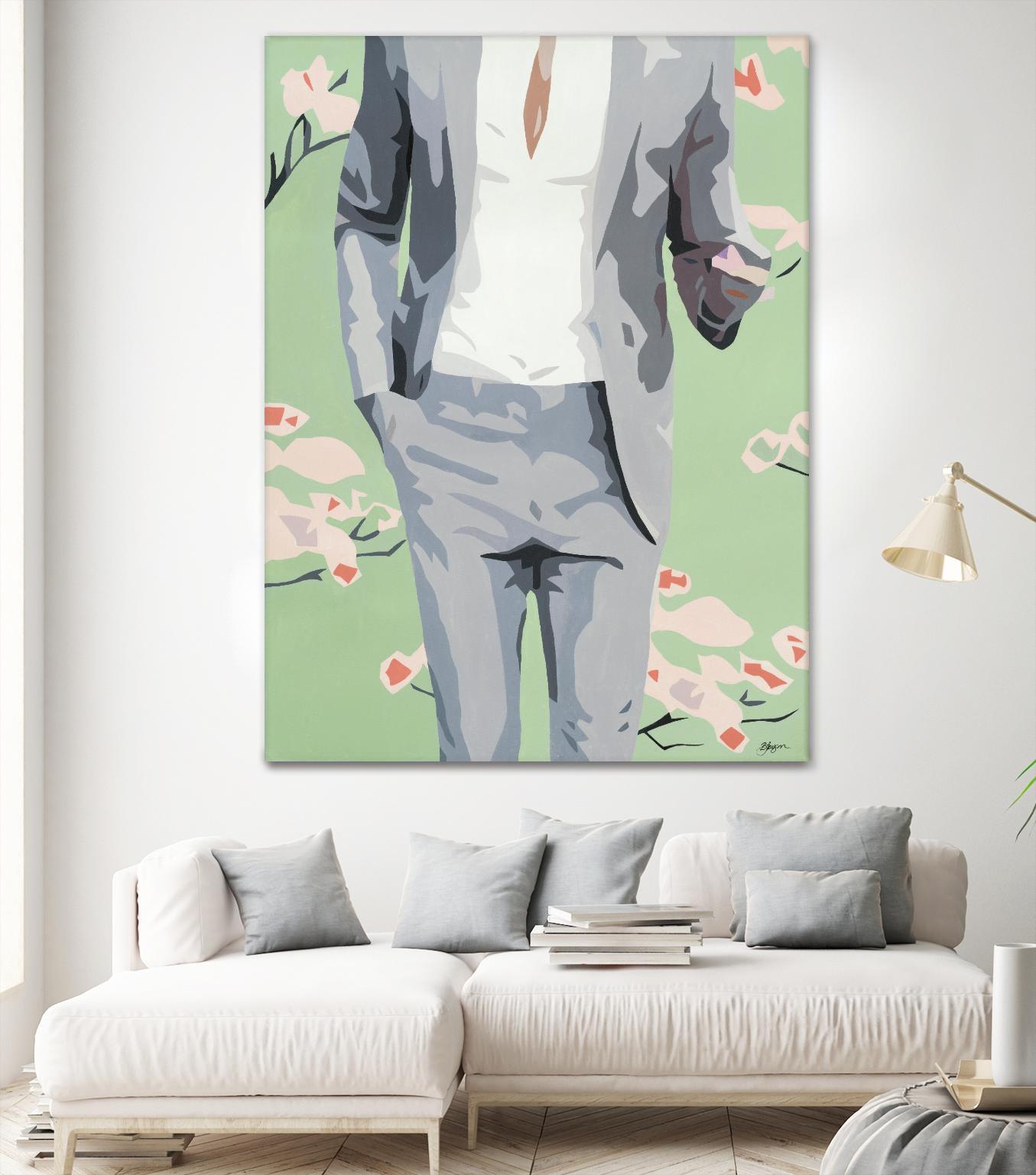 Mr. Why Not by Beth Ann Lawson on GIANT ART - grays figurative fashion