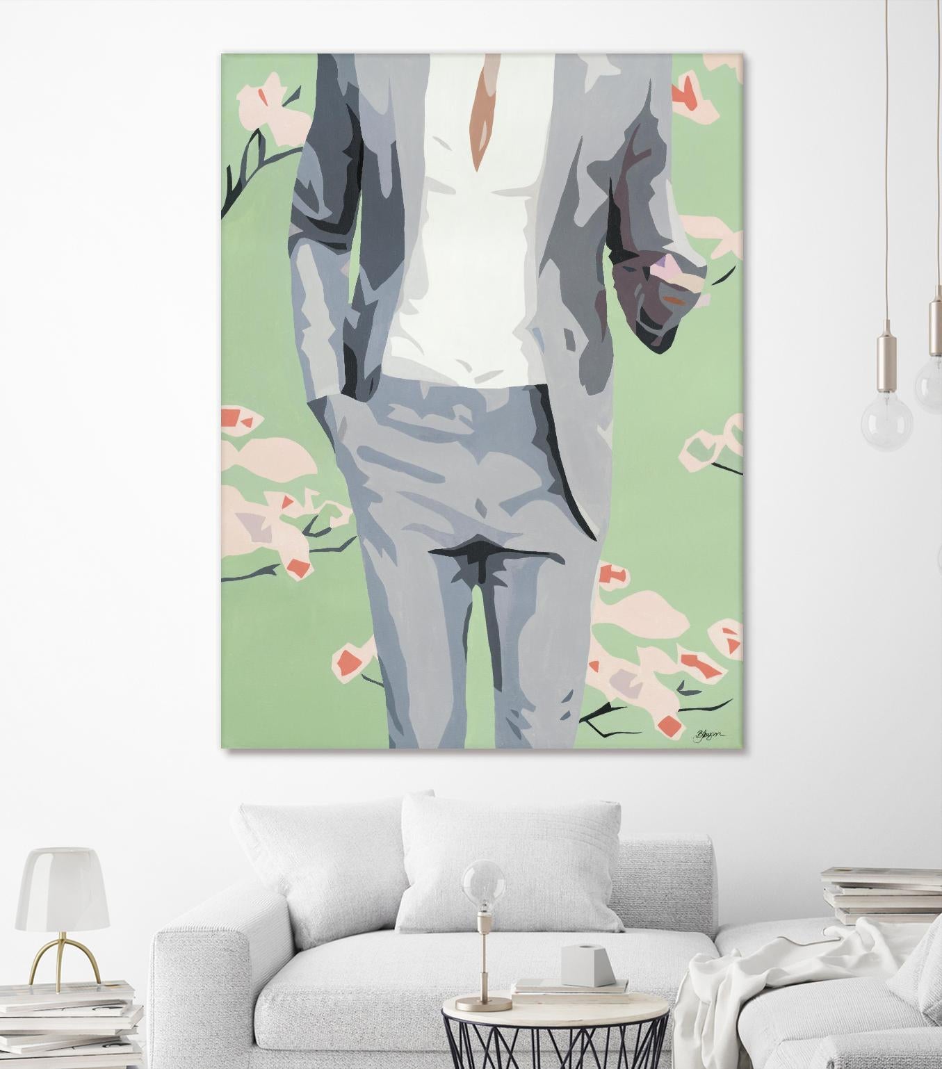 Mr. Why Not by Beth Ann Lawson on GIANT ART - grays figurative fashion