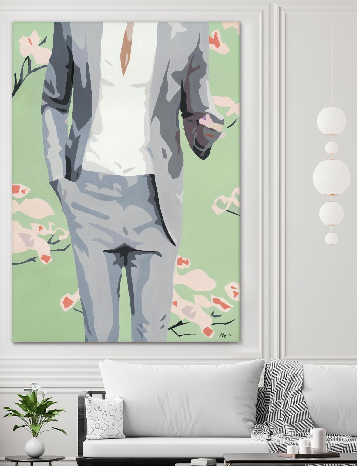 Mr. Why Not by Beth Ann Lawson on GIANT ART - grays figurative fashion