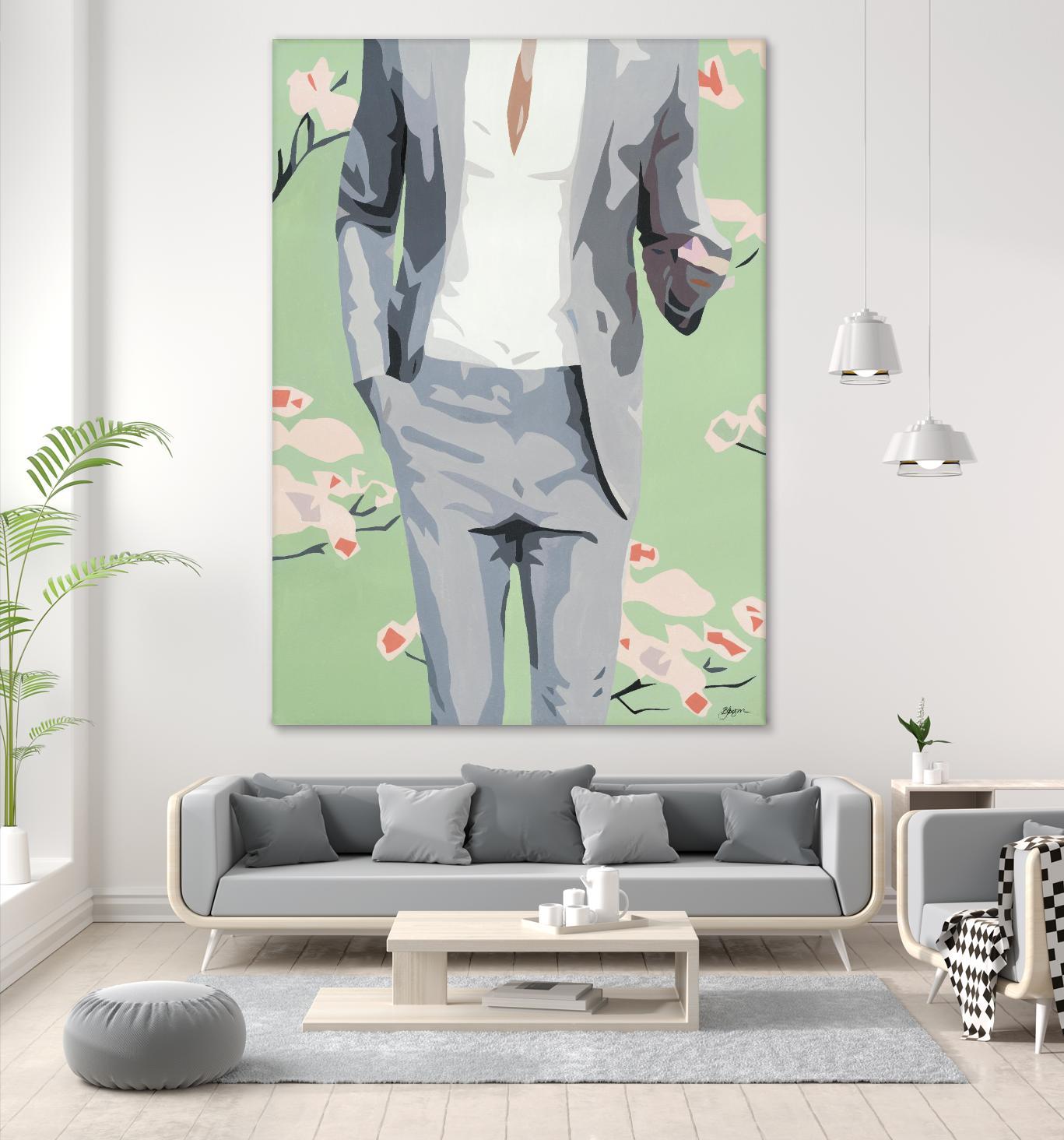 Mr. Why Not by Beth Ann Lawson on GIANT ART - grays figurative fashion