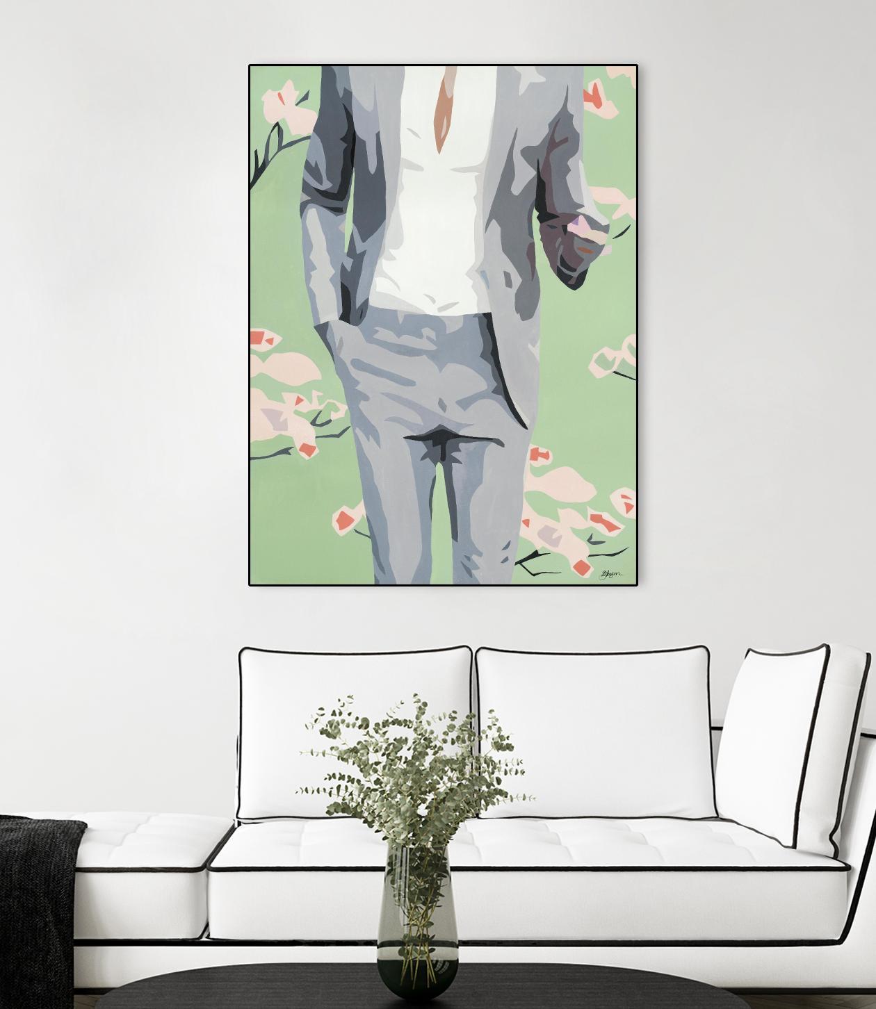 Mr. Why Not by Beth Ann Lawson on GIANT ART - grays figurative fashion