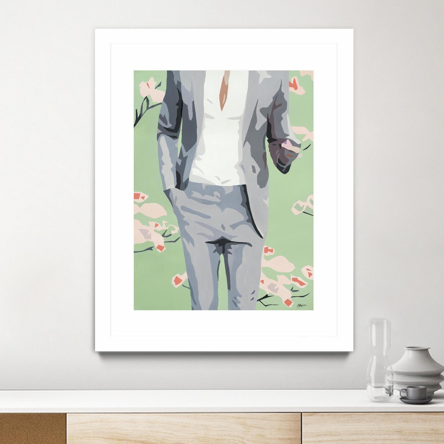 Mr. Why Not by Beth Ann Lawson on GIANT ART - grays figurative fashion