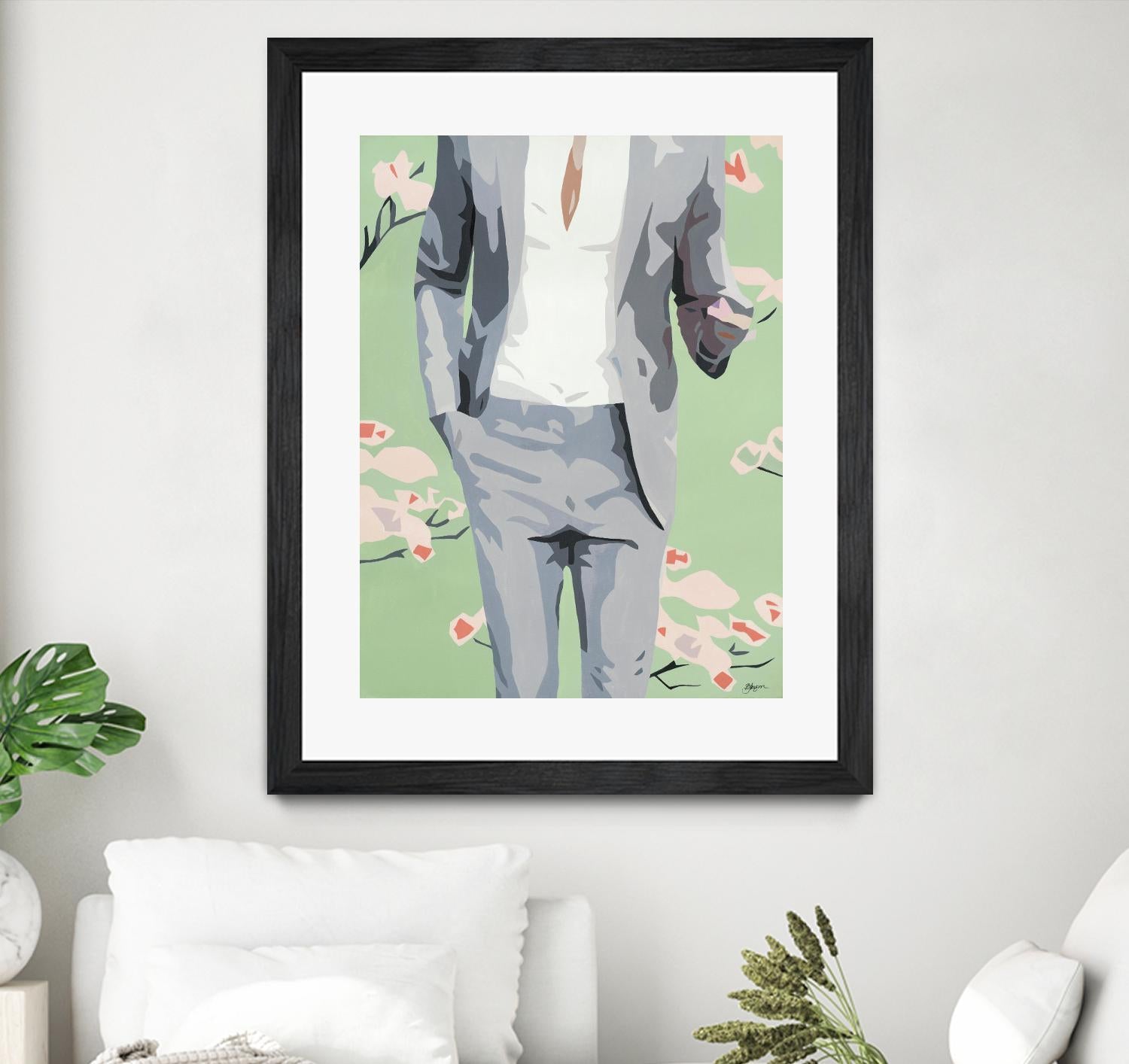 Mr. Why Not by Beth Ann Lawson on GIANT ART - grays figurative fashion