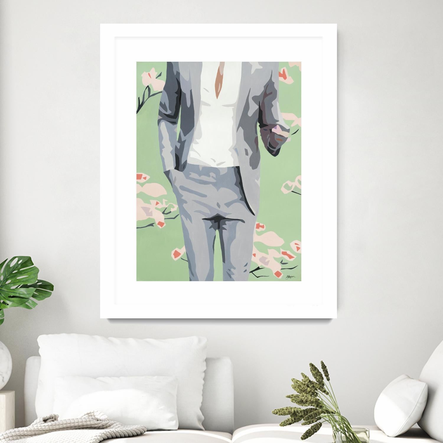 Mr. Why Not by Beth Ann Lawson on GIANT ART - grays figurative fashion