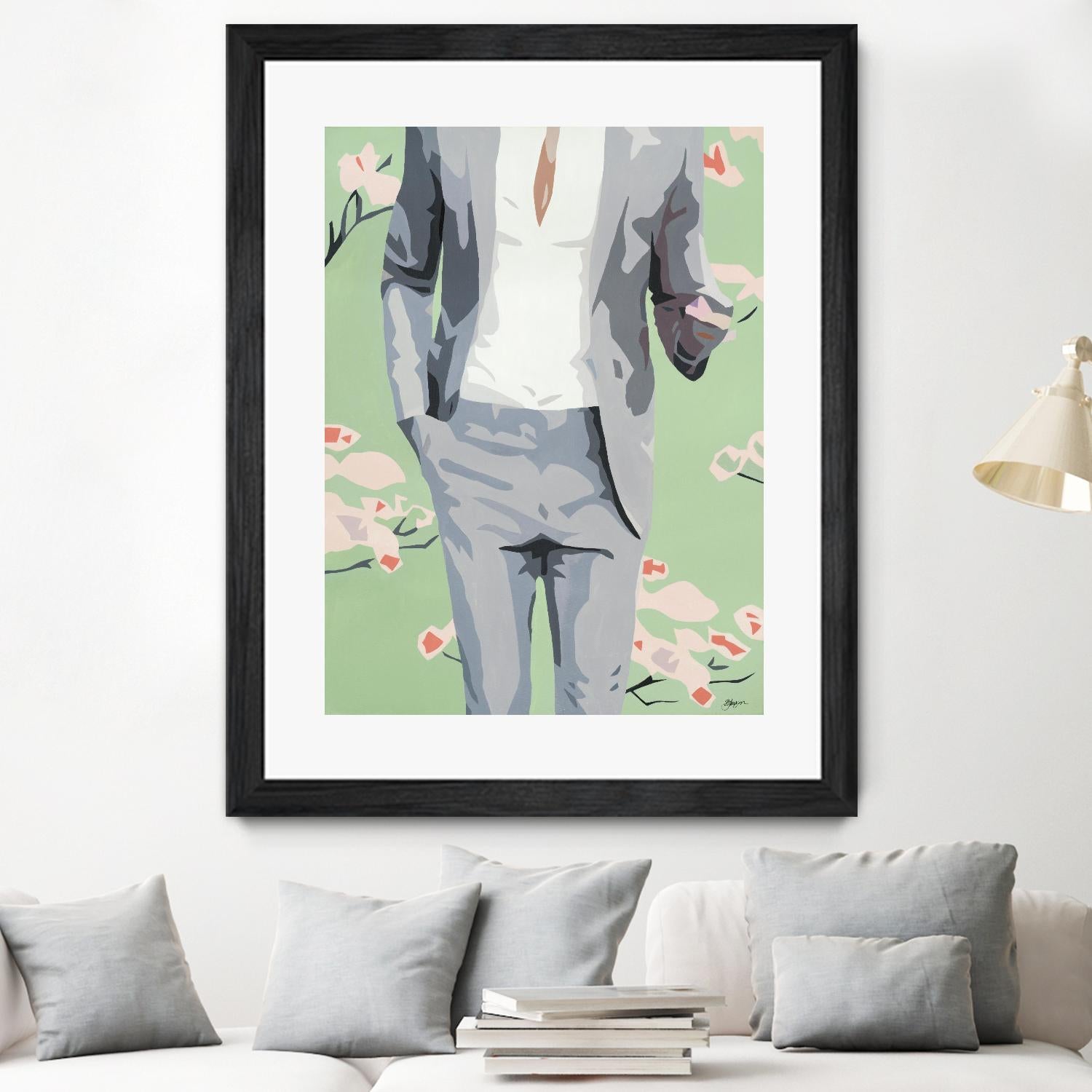 Mr. Why Not by Beth Ann Lawson on GIANT ART - grays figurative fashion