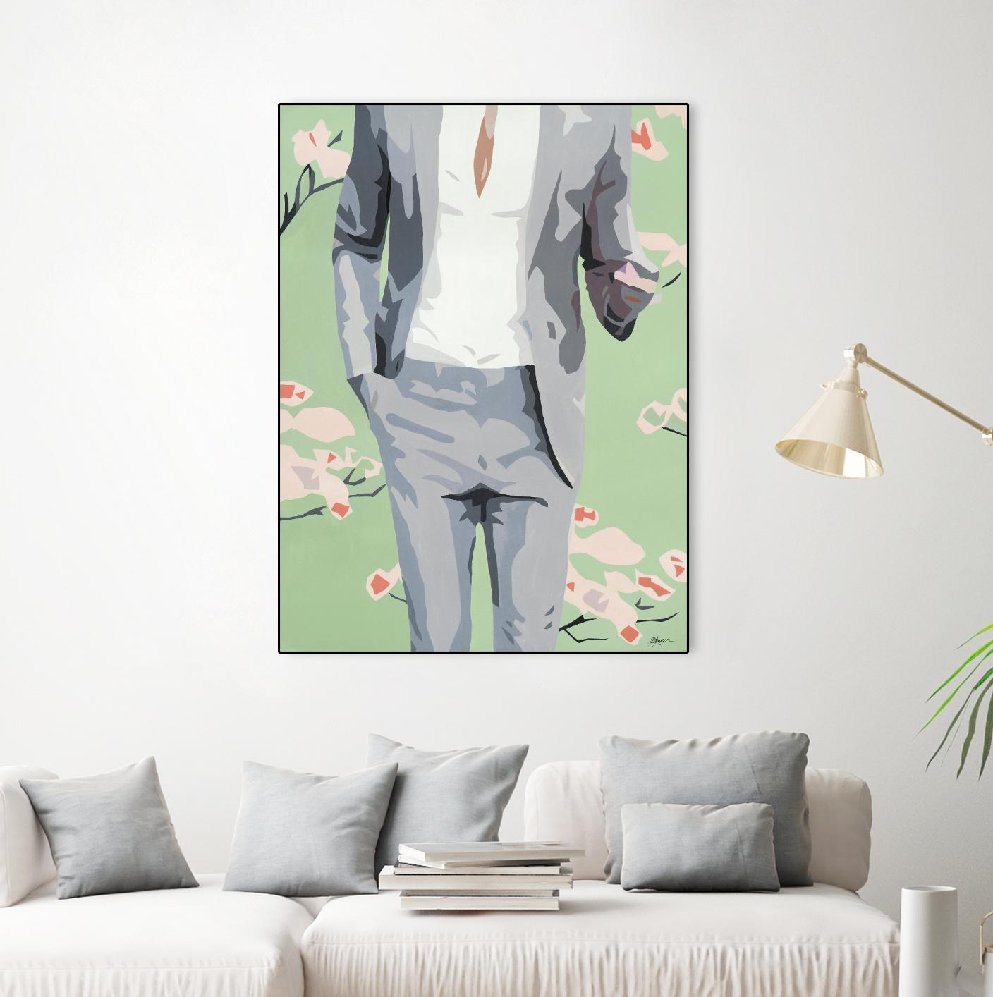 Mr. Why Not by Beth Ann Lawson on GIANT ART - grays figurative fashion