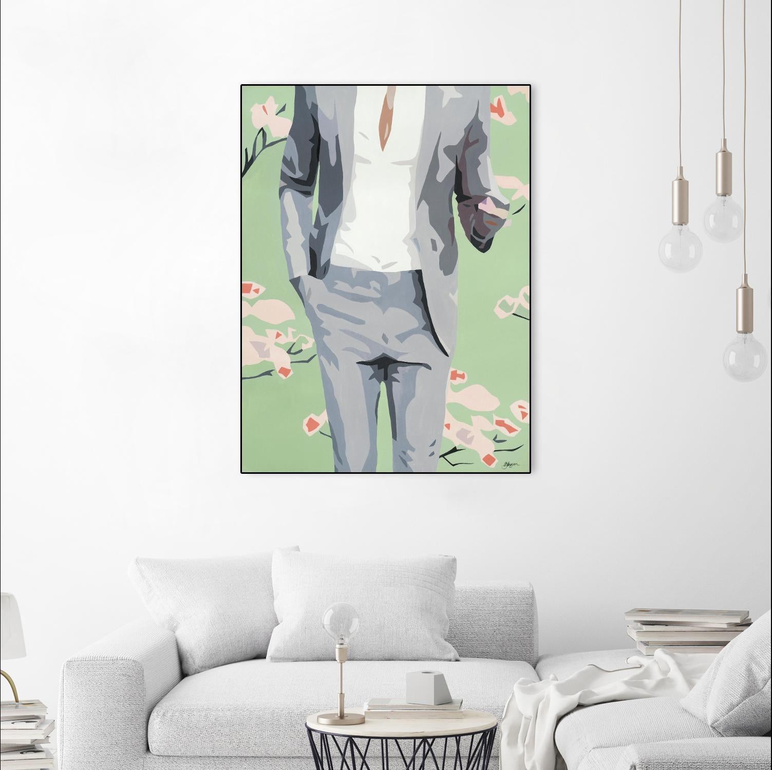 Mr. Why Not by Beth Ann Lawson on GIANT ART - grays figurative fashion