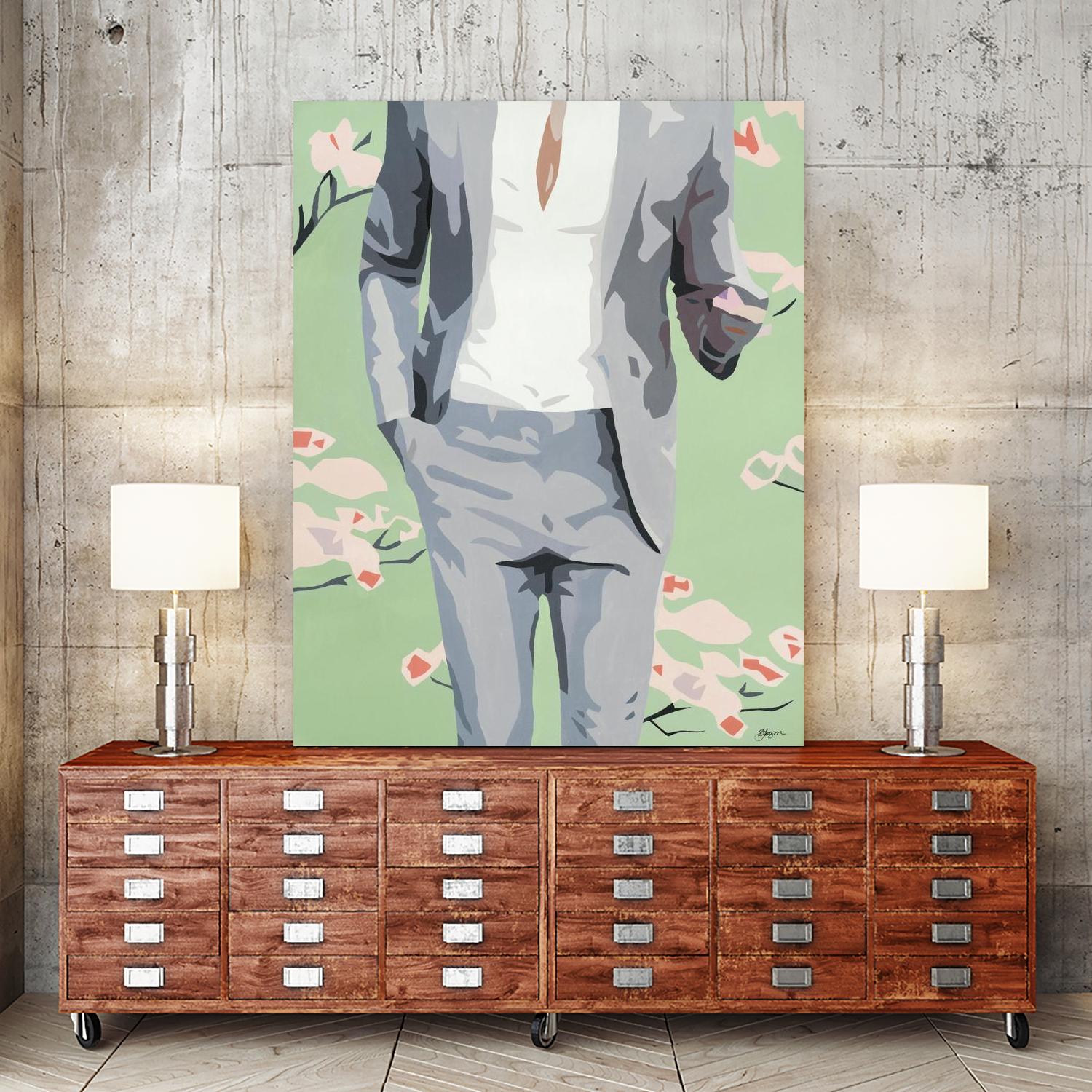 Mr. Why Not by Beth Ann Lawson on GIANT ART - grays figurative fashion