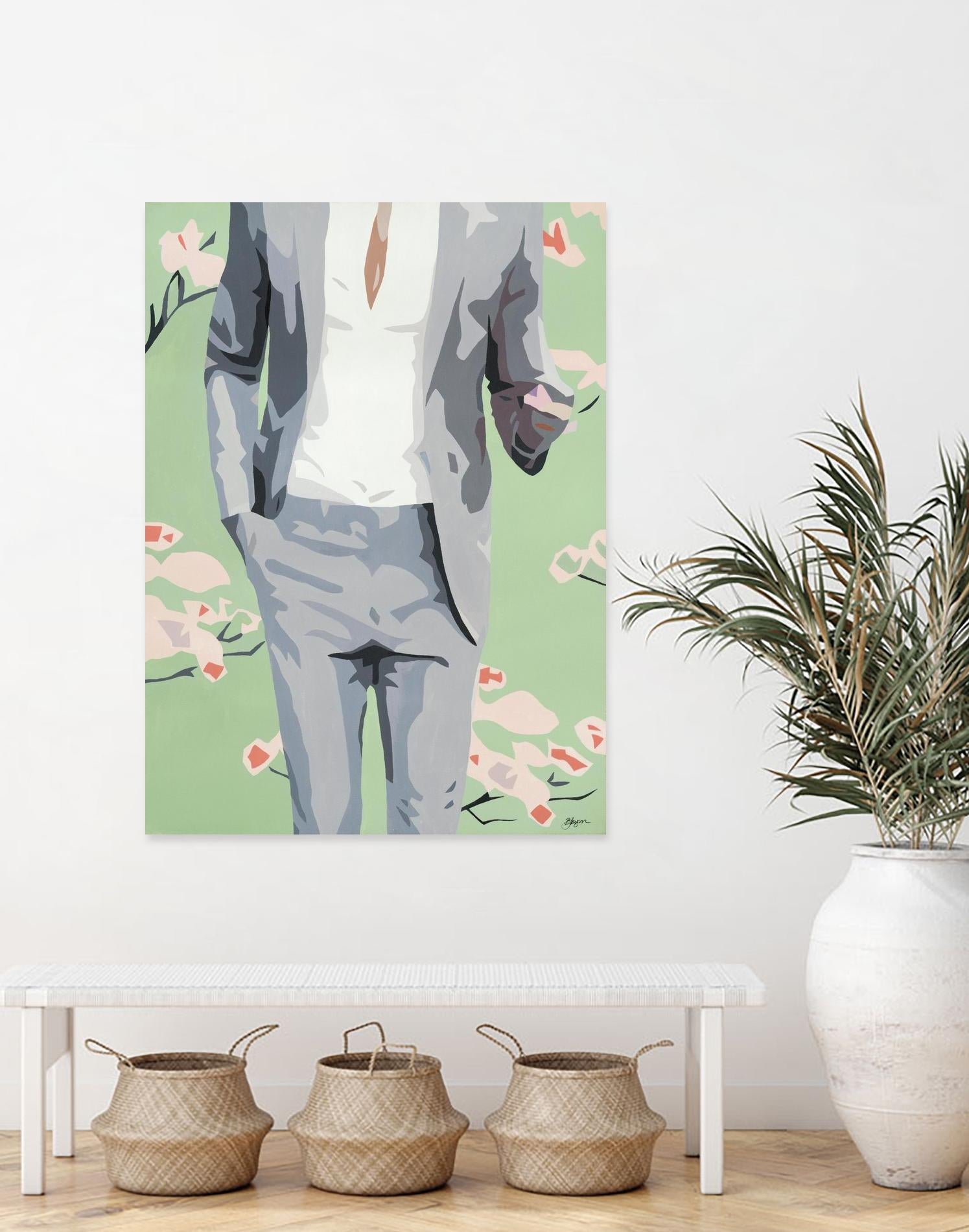 Mr. Why Not by Beth Ann Lawson on GIANT ART - grays figurative fashion