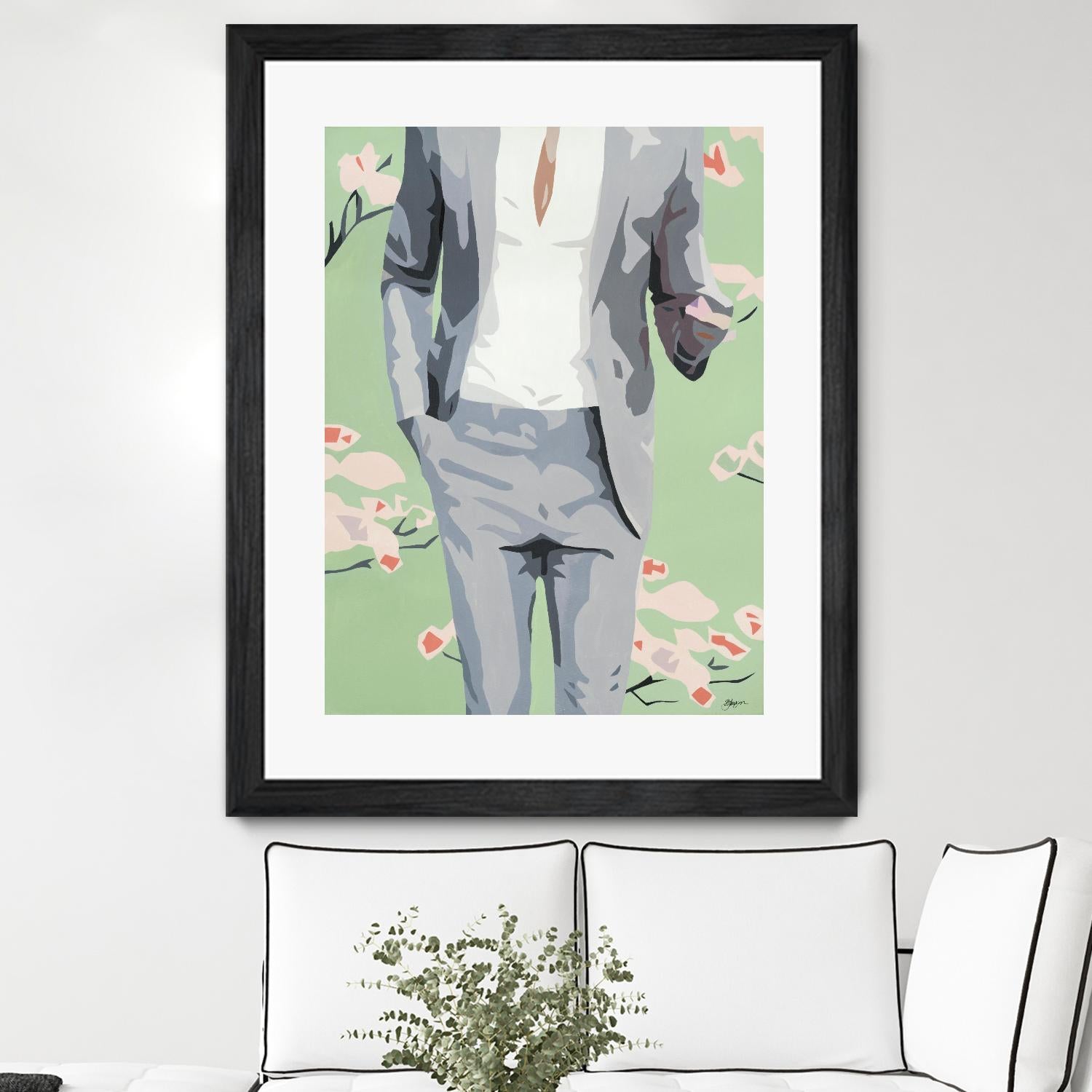 Mr. Why Not by Beth Ann Lawson on GIANT ART - grays figurative fashion