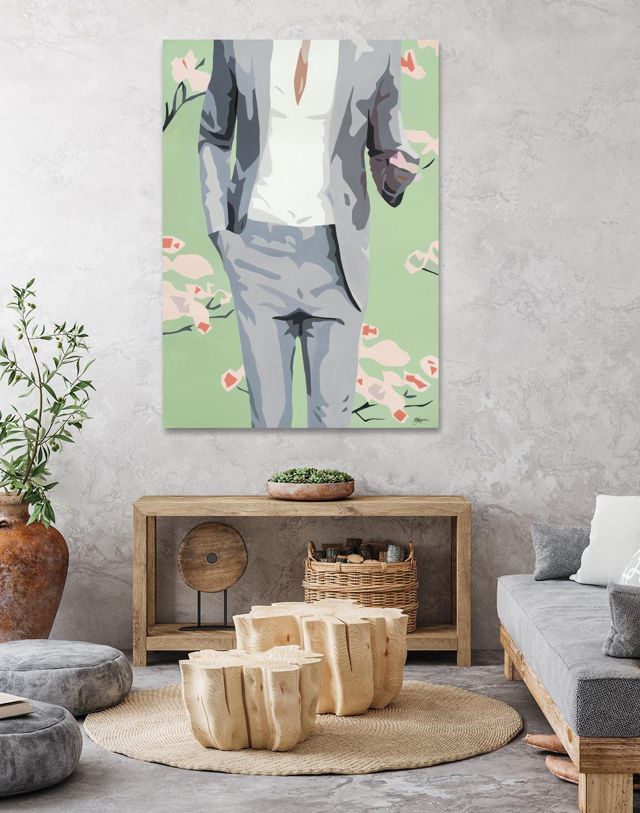 Mr. Why Not by Beth Ann Lawson on GIANT ART - grays figurative fashion