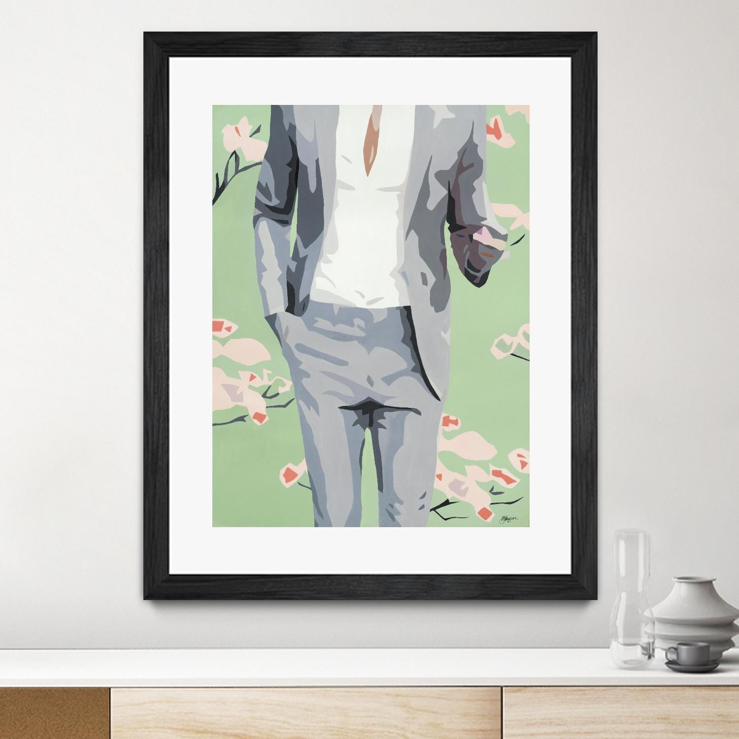 Mr. Why Not by Beth Ann Lawson on GIANT ART - grays figurative fashion