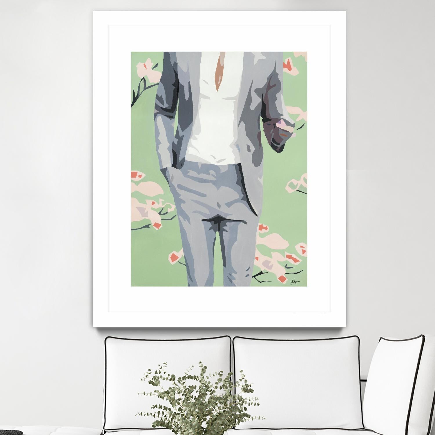 Mr. Why Not by Beth Ann Lawson on GIANT ART - grays figurative fashion